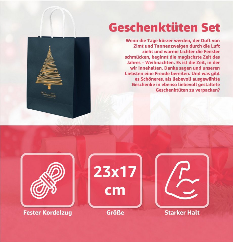 Thumbnail - MerryXmas Aufbewahrungsbox 12 XXL-Geschenktaschen für Weihnachten: Große Weihnachtsgeschenktüten (12er Set, 12 St., 12-t...