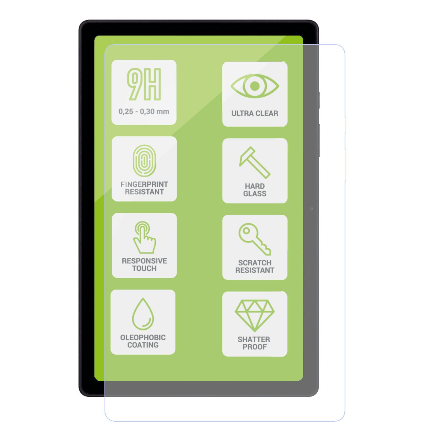 Wigento Tablet-Hülle Für Lenovo Tab M10 4. Gen / Tab 10.1 2025 2x 0,2mm H9 Schutz Hart Glas, Spar Set H9 Glas Display Schutz Folie