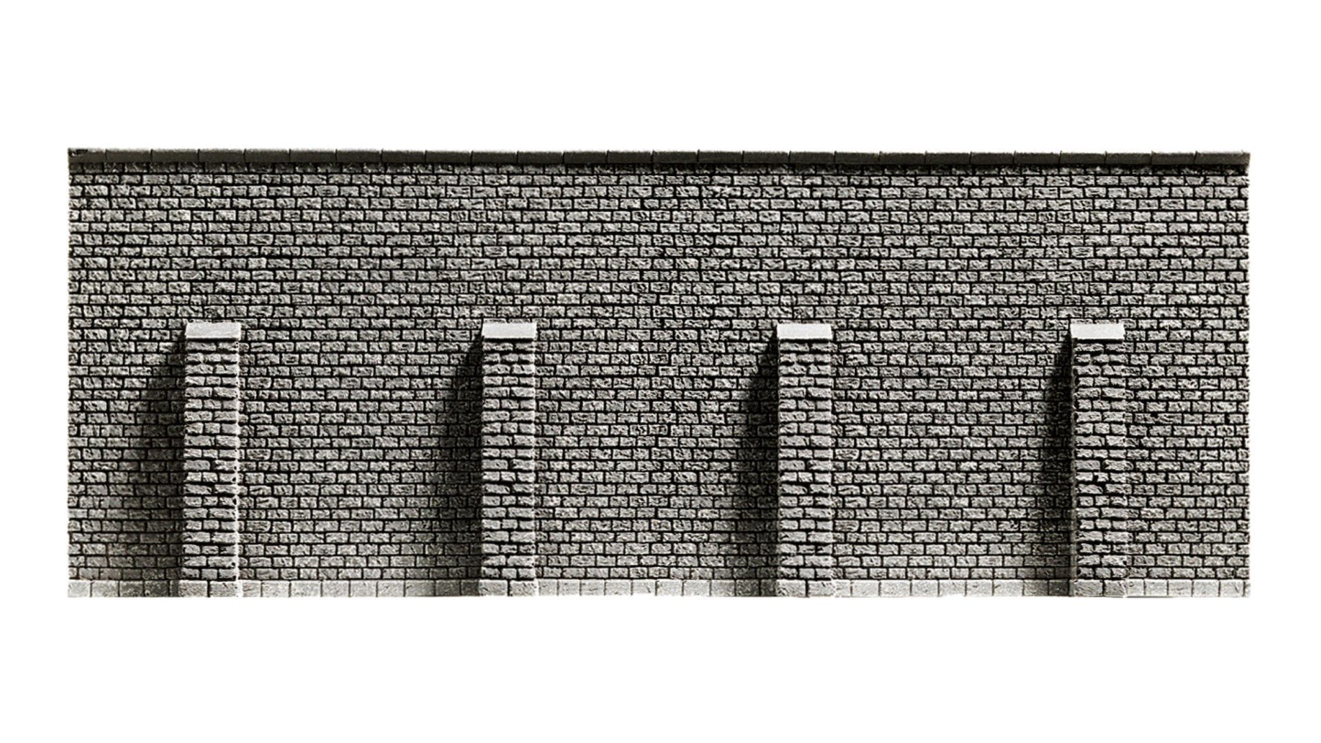 NOCH Modelleisenbahn-Spielunterlage Stützmauer „extra lang“, perfekte Steinmauer für H