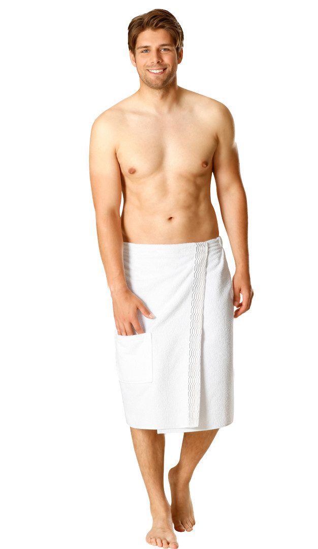 Betz Kilt Herren Saunakilt Frottee mit Klettverschluss, wadenlang, Baumwolle, Klettverschluss, Klettverschluss, Gummizug