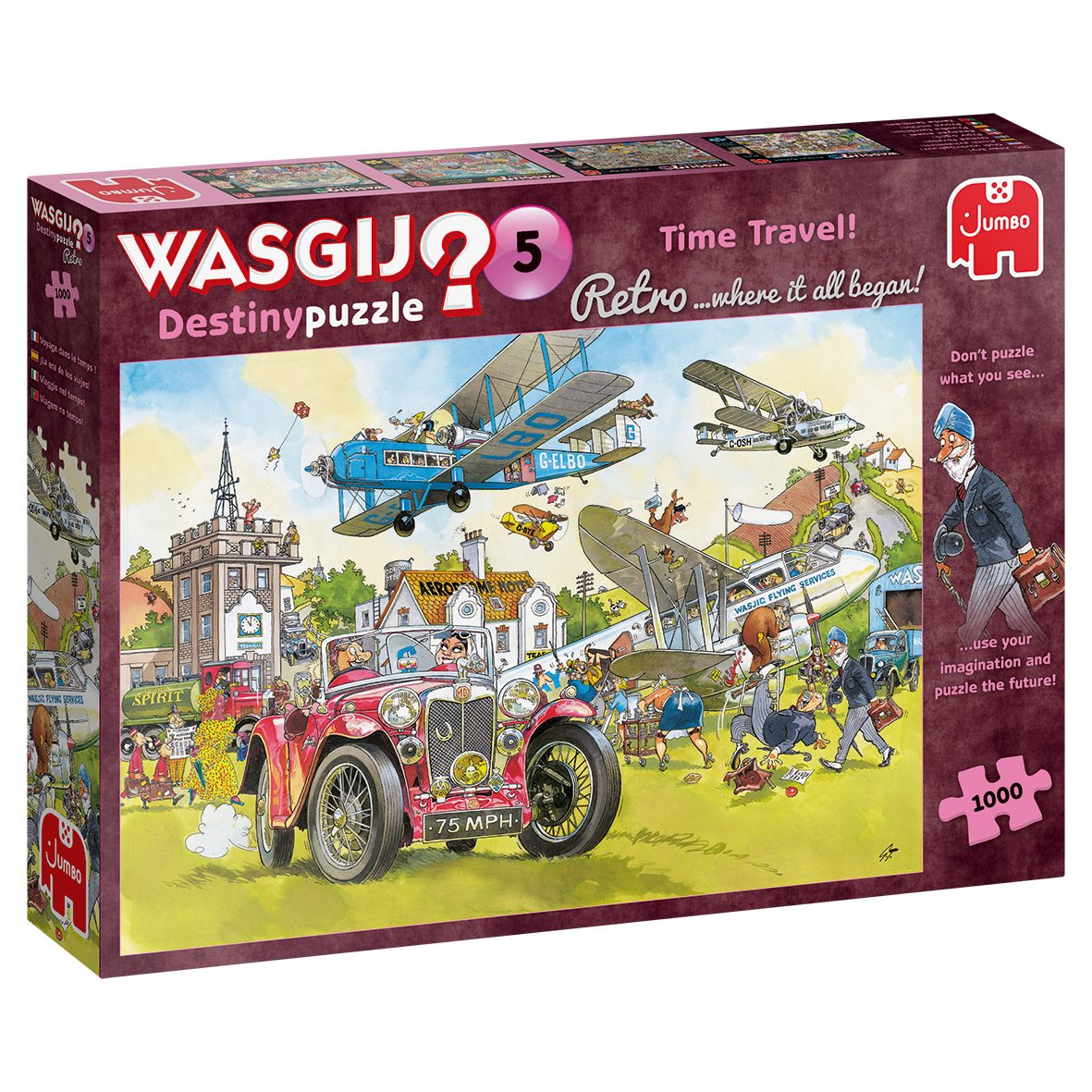 Wasgij Puzzleteile, der 5 Destiny 25008 was Spiele Retro Sie passiert. Jumbo 1000 Zeitreise, in Zukunft Puzzeln Puzzle