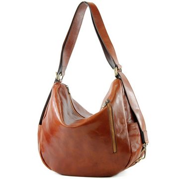 modamoda de Schultertasche T176, Echtleder Handmade in Italy