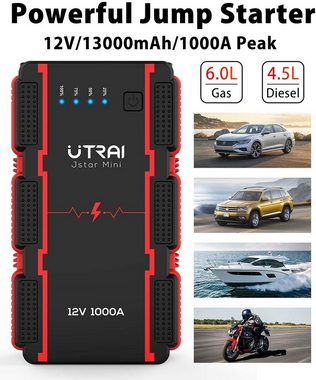 UTRAI JStar Mini Starthilfegerät Starthilfegerät JS-Mini 13000 mAh (12 V), 13Ah, Smart-Clip, LED-Taschenlampe