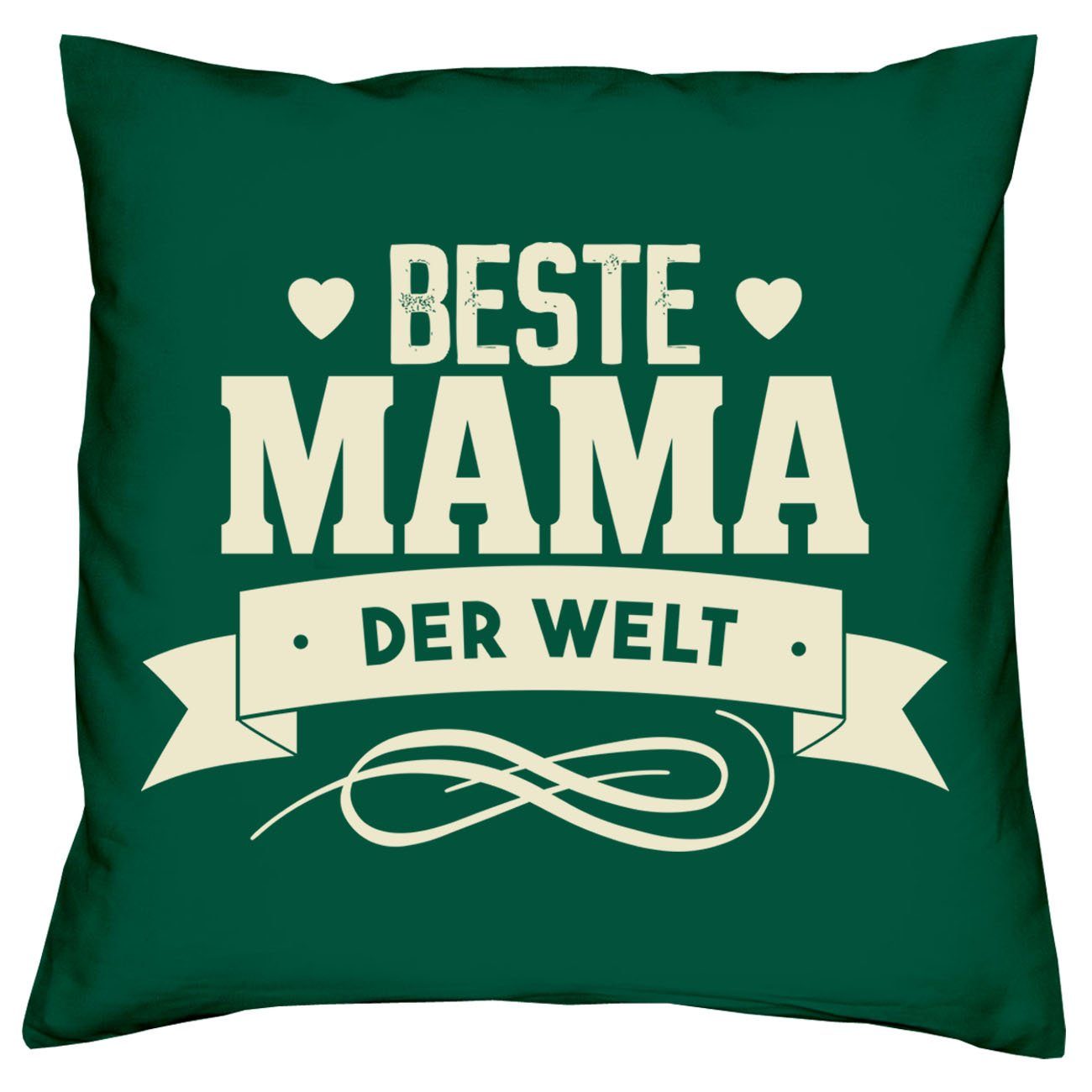 Soreso® Muttertag Mama Weihnachten der Geschenk Geburstag Dekokissen Socken dunkelgrün Sleep, Welt & Beste Sprüche Kissen
