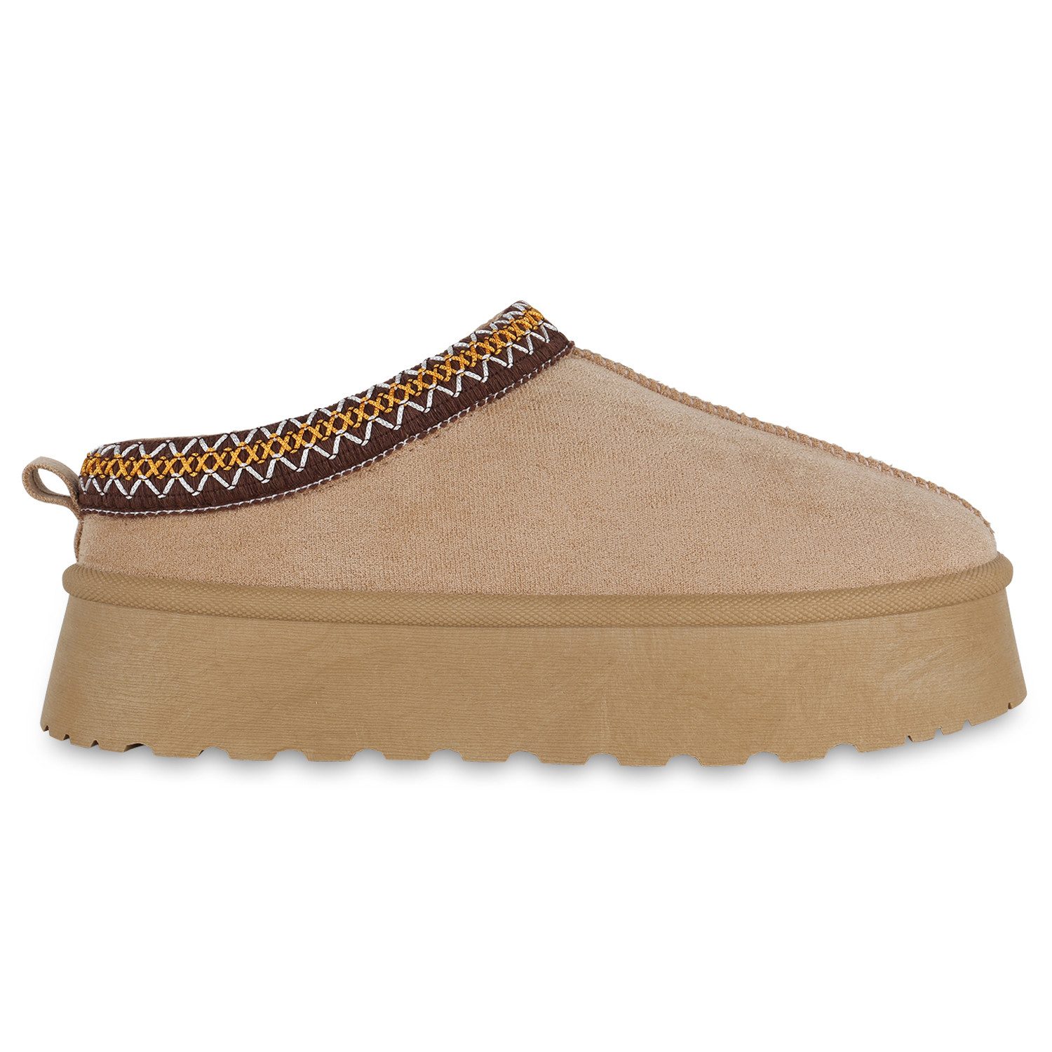 VAN HILL 840875 Hausschuh Damen Hausschuhe Lisa Plateau Pantoffeln warm gefüttert Slip-On – Bild 2 von 4