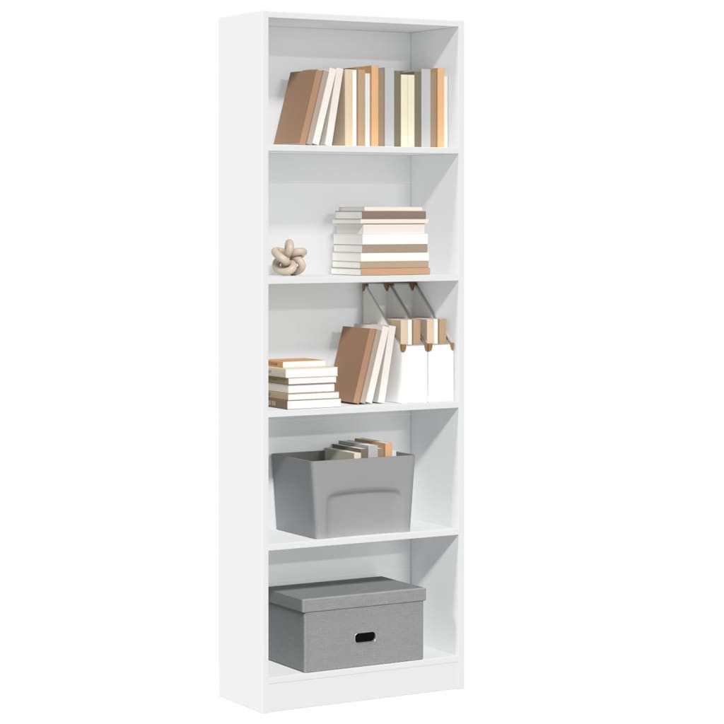 vidaXL Bücherregal Bücherregal Weiß 60 x 24 x 176 cm Holzwerkstoff, 1-tlg.