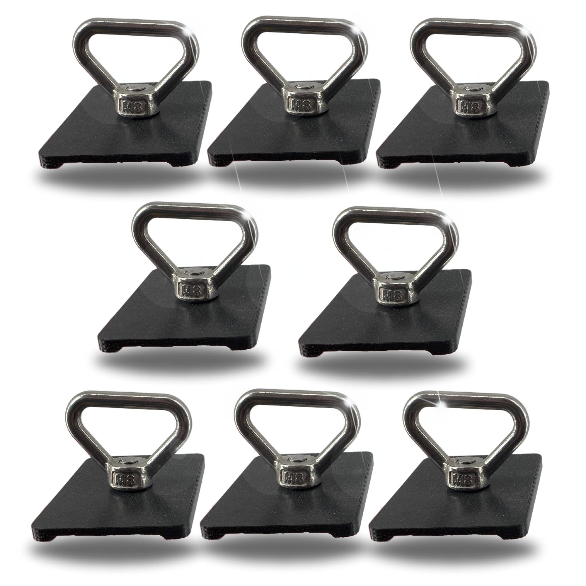 TronicXL Öse 8 Ösen 8 Platten Set Ladungssicherung für VW T5 T6 6.1 Bully Multivan (Zubehör, 8-St., Kofferraum), California Beach Caravelle Führungsschiene