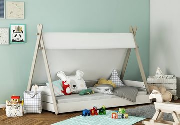 habeig Babybett Babybett TIPI Bett mit Lattenrost 70x140cm Kinderbett Spielbett, Bett in Form eines Wigwam.