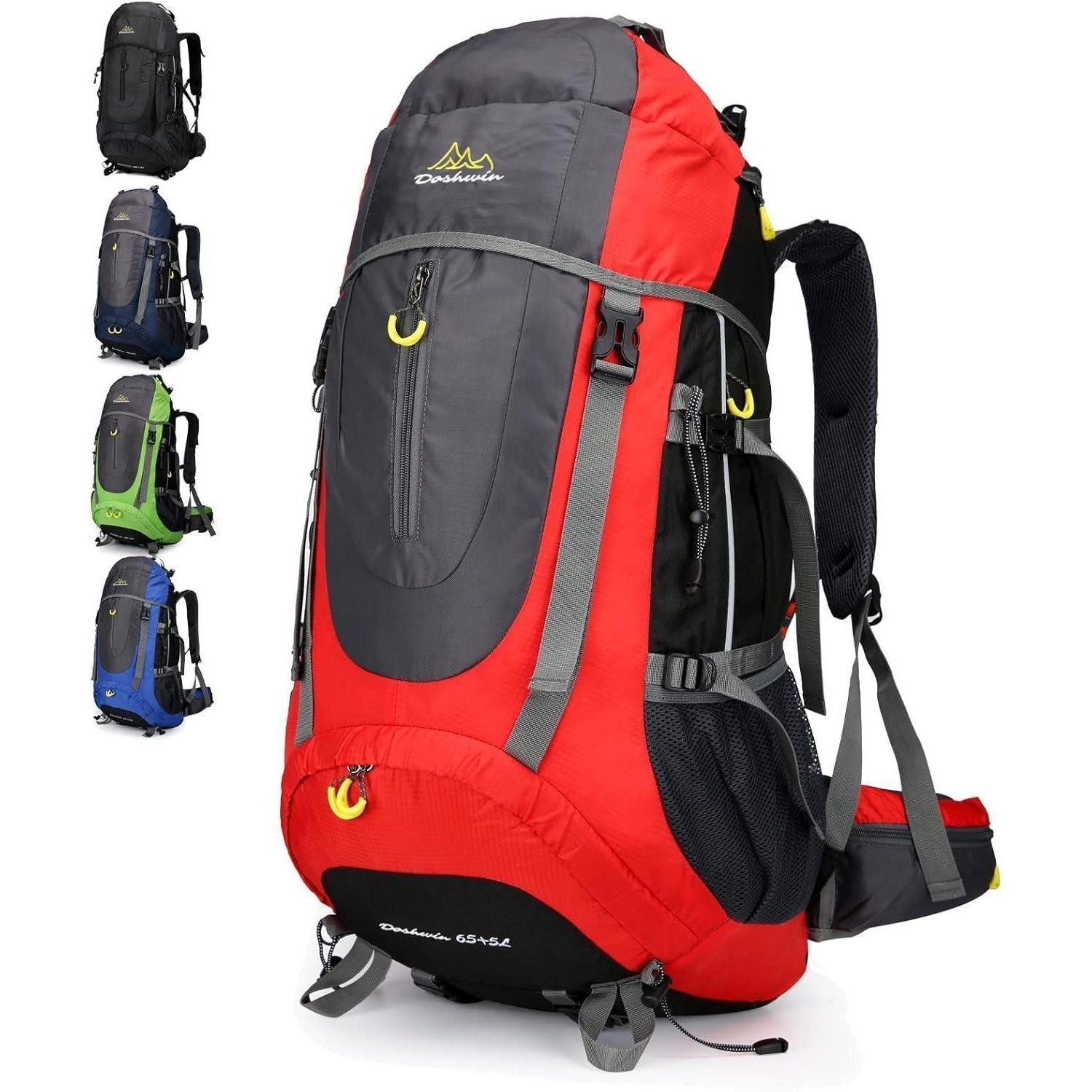 LuxusKollektion Trekkingrucksack Rucksack 70L Trekkingrucksack Reiserucksack Damen Herren XL Rot