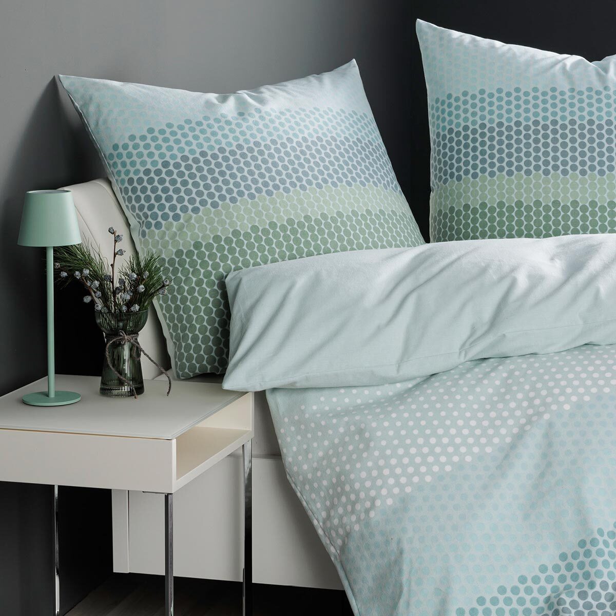 Janine Bettwäsche Davos 65171 grün, Biber, 2 teilig günstig online kaufen