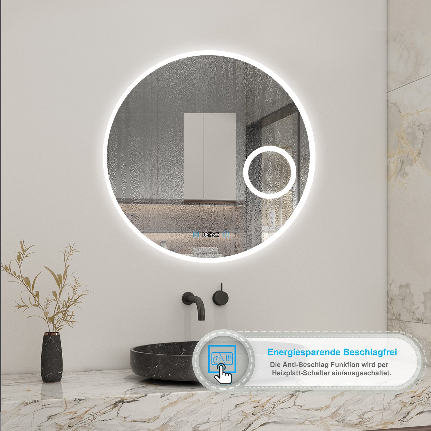 Aica Sanitär Badspiegel Rund Badezimmerspiegel Wandspiegel günstig online kaufen
