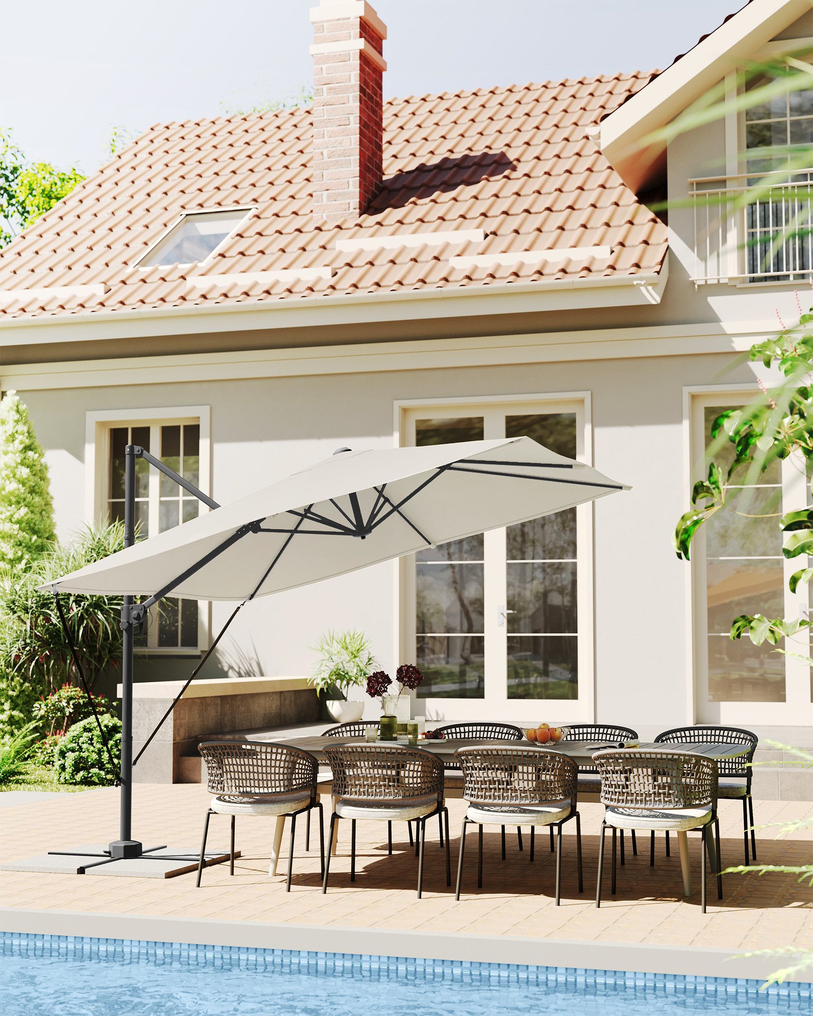 SONGMICS Sonnenschirm, LxB: 270,00x270,00 cm, Ampelschirm, günstig online kaufen