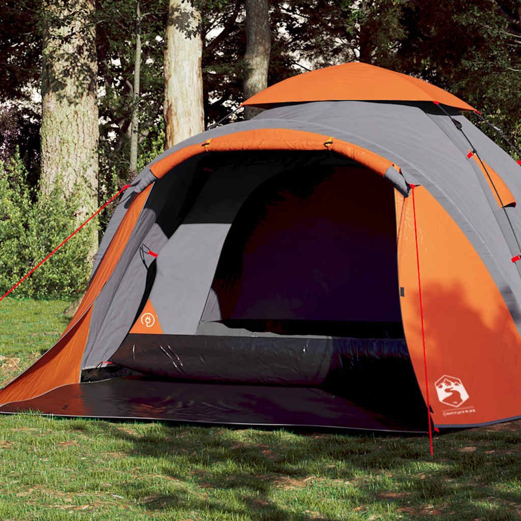 Faltzelt Campingzelt Kuppel 290x220x150 cm Grau-Orange