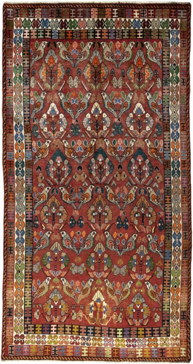 Orientteppich Shiraz 159x301 Handgeknüpfter Orientteppich / Perserteppich Läufer, Nain Trading, rechteckig, Höhe: 10 mm