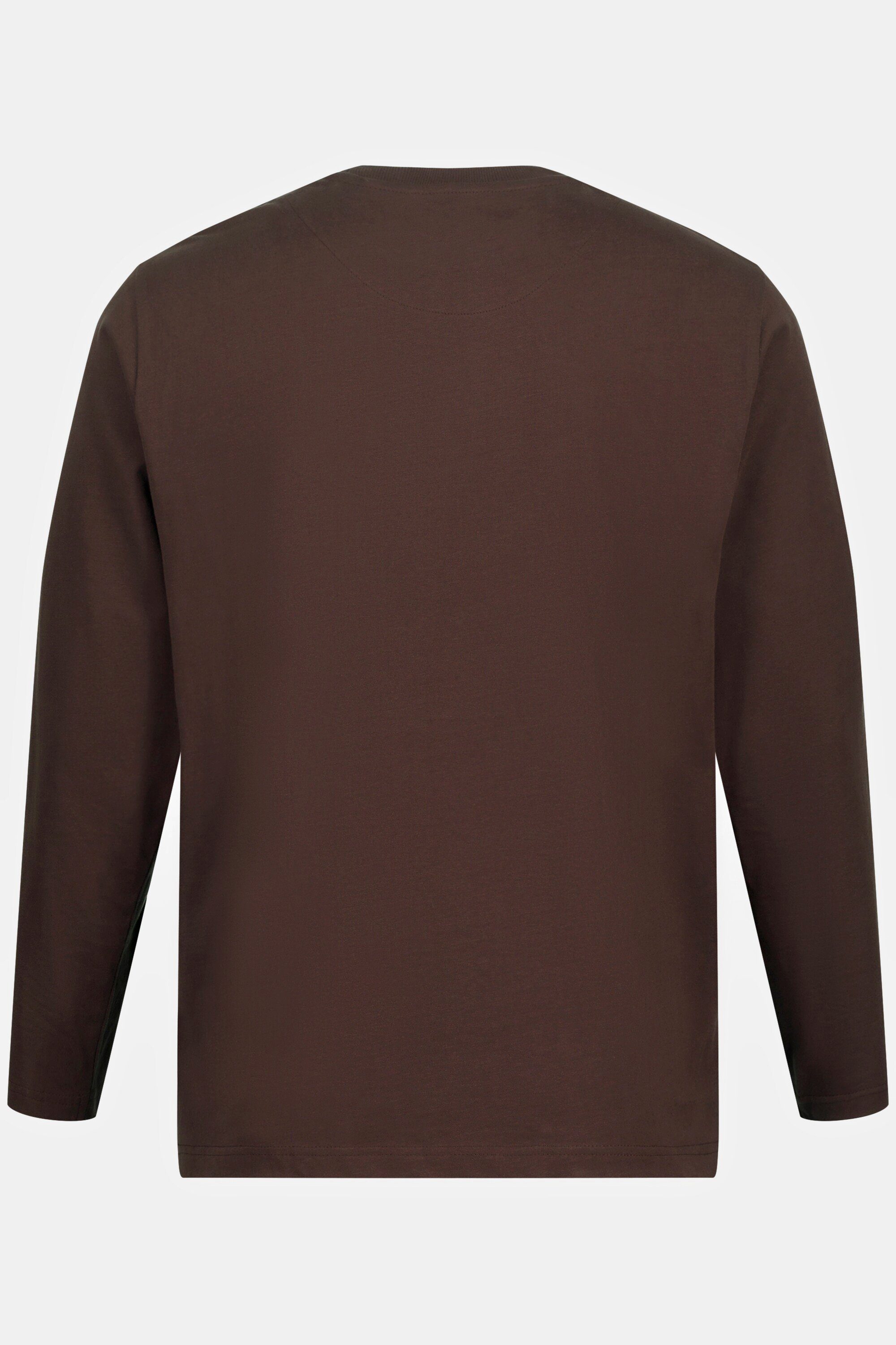 Langarmshirt Basic T-Shirt espresso bis 8XL JP1880