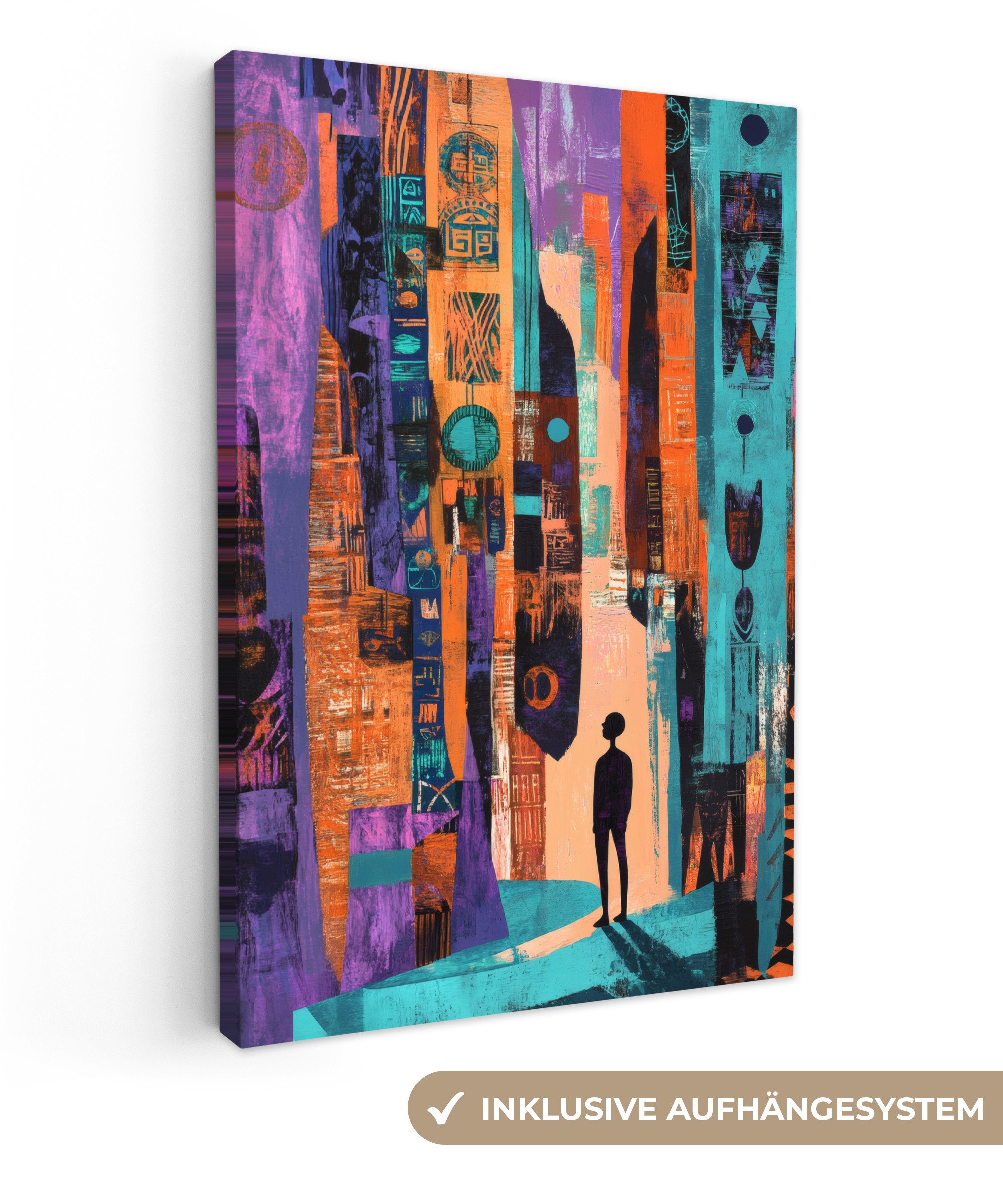 OneMillionCanvasses® Leinwandbild Abstrakt - Figuren - Farbenfroh, Fotodruc günstig online kaufen