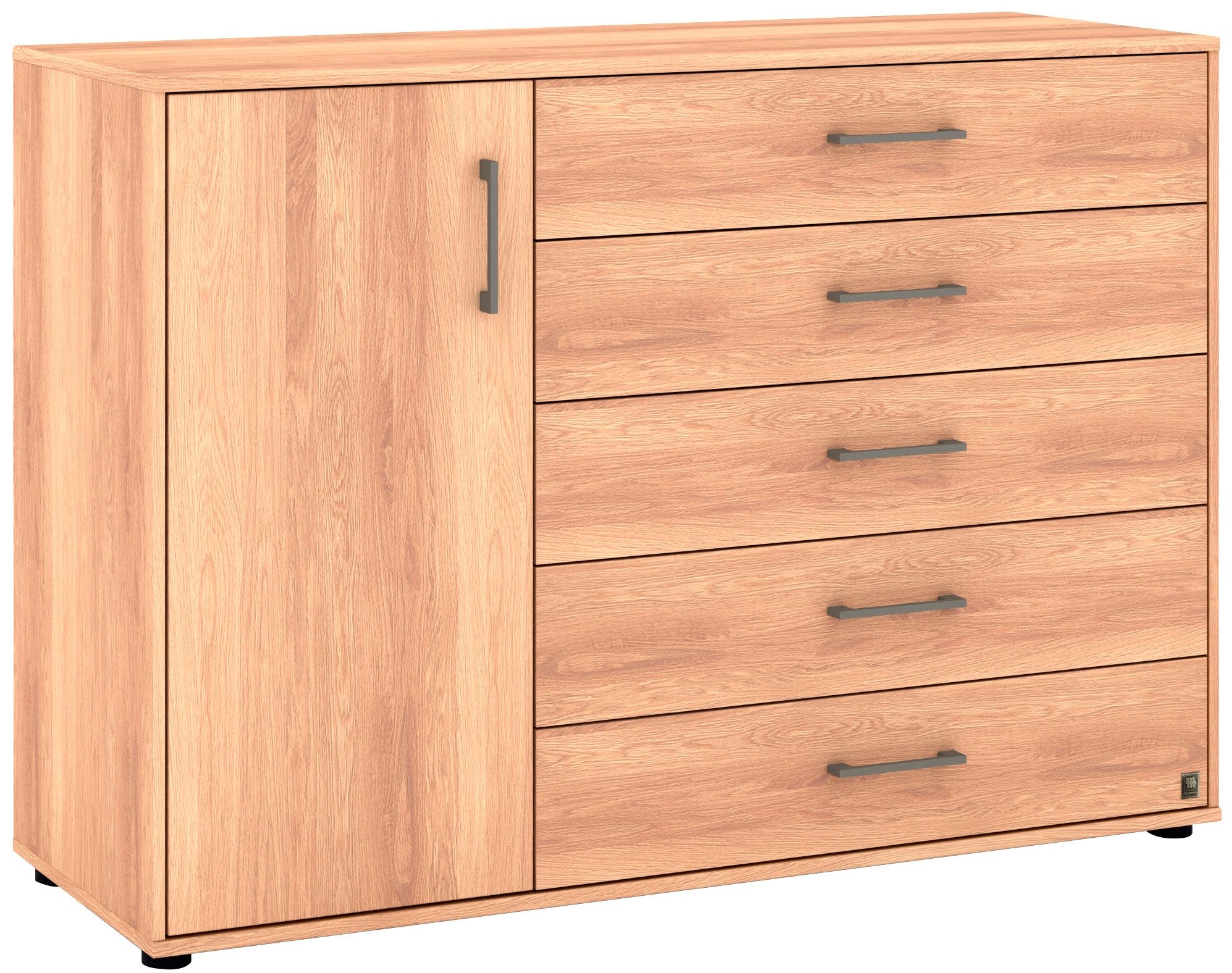 Musterring Kombikommode Sorrent Sideboard, Wäscheschrank, mit Schubladen (Kommode, mit Selbsteinzug und Dämpfung, MADE IN GERMANY), mit Schubkästen, Fronten in Eiche massiv, Breite 120 oder 141 cm