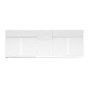 Sideboard Mister, in weiss, Lack Hochglanz - 225x80x38cm (BxHxT)