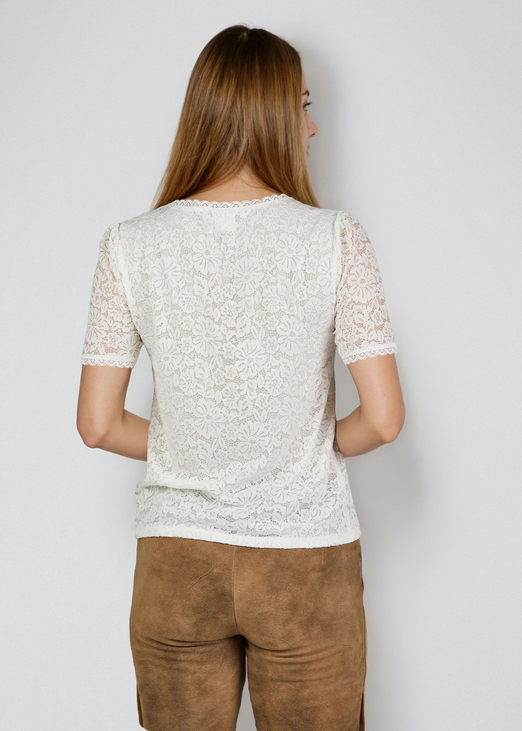 Spieth & Wensky Trachtenbluse Hailey romantische Allover-Spitze mit Blumenmuster