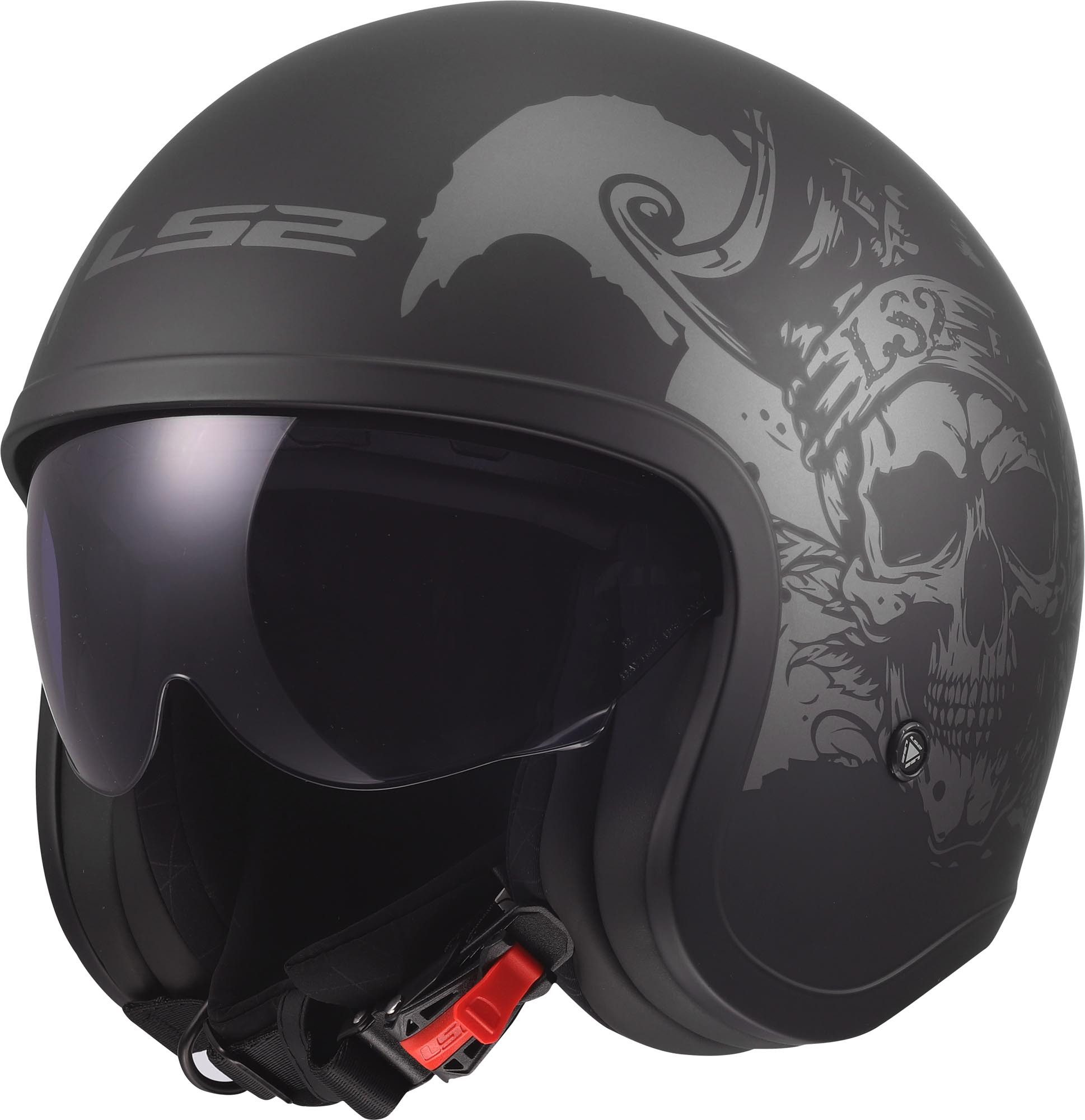 LS2 Motorradhelm OF599 Spitfire II Willy Jethelm, Atmungsaktiv, Ratschenverschluss, ECE 22.06