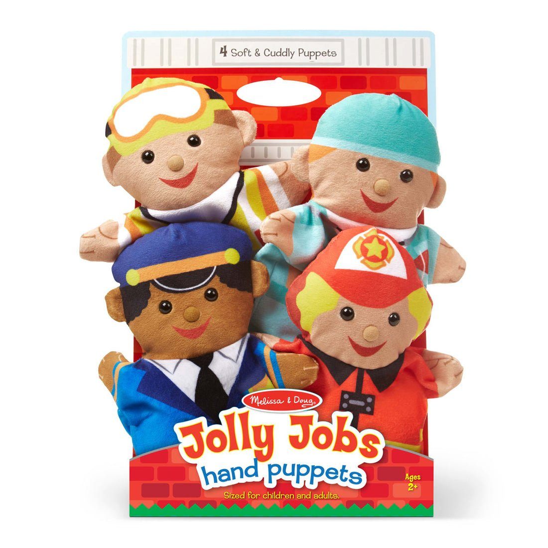 Melissa & Doug Handpuppe Fröhliche Helfer (Set, 4-tlg., Puppen), Fördert Motorik