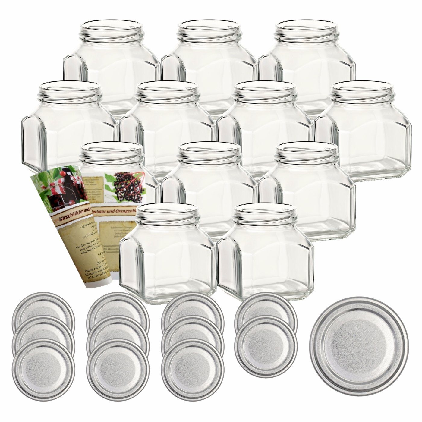 24 x 250 ml Glasdosen Dekorationsglas Gewürzglas Einweckgläser Drahtbügelglas 