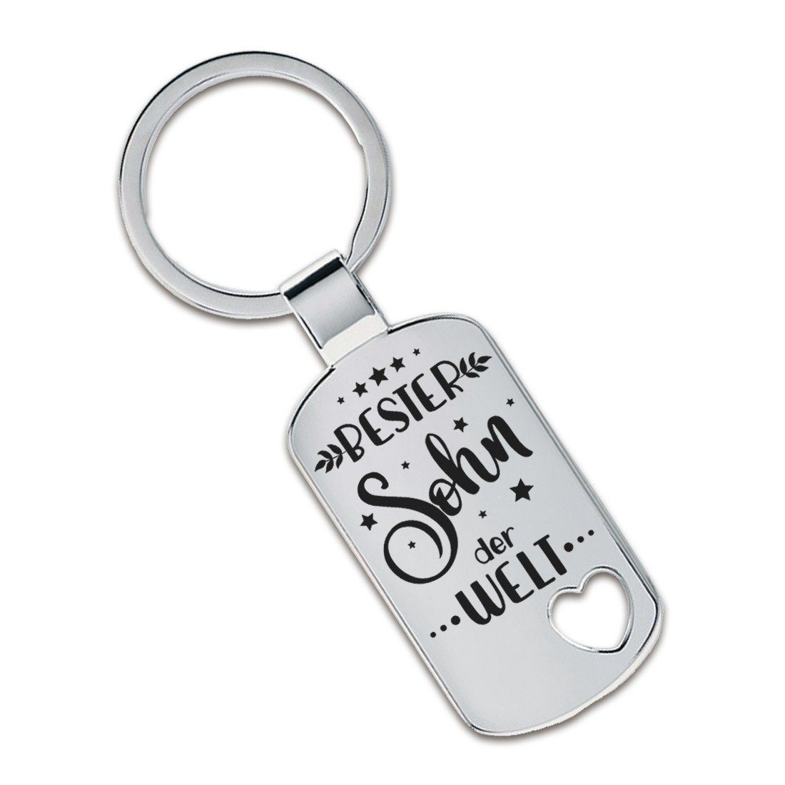 Lieblingsmensch Schlüsselanhänger Bester Sohn der Welt - ein tolles Geschenk und Glücksbringer (Schlüsselanhänger mit Gravur, inklusive Schlüsselring), Robuste und filigrane Lasergravur