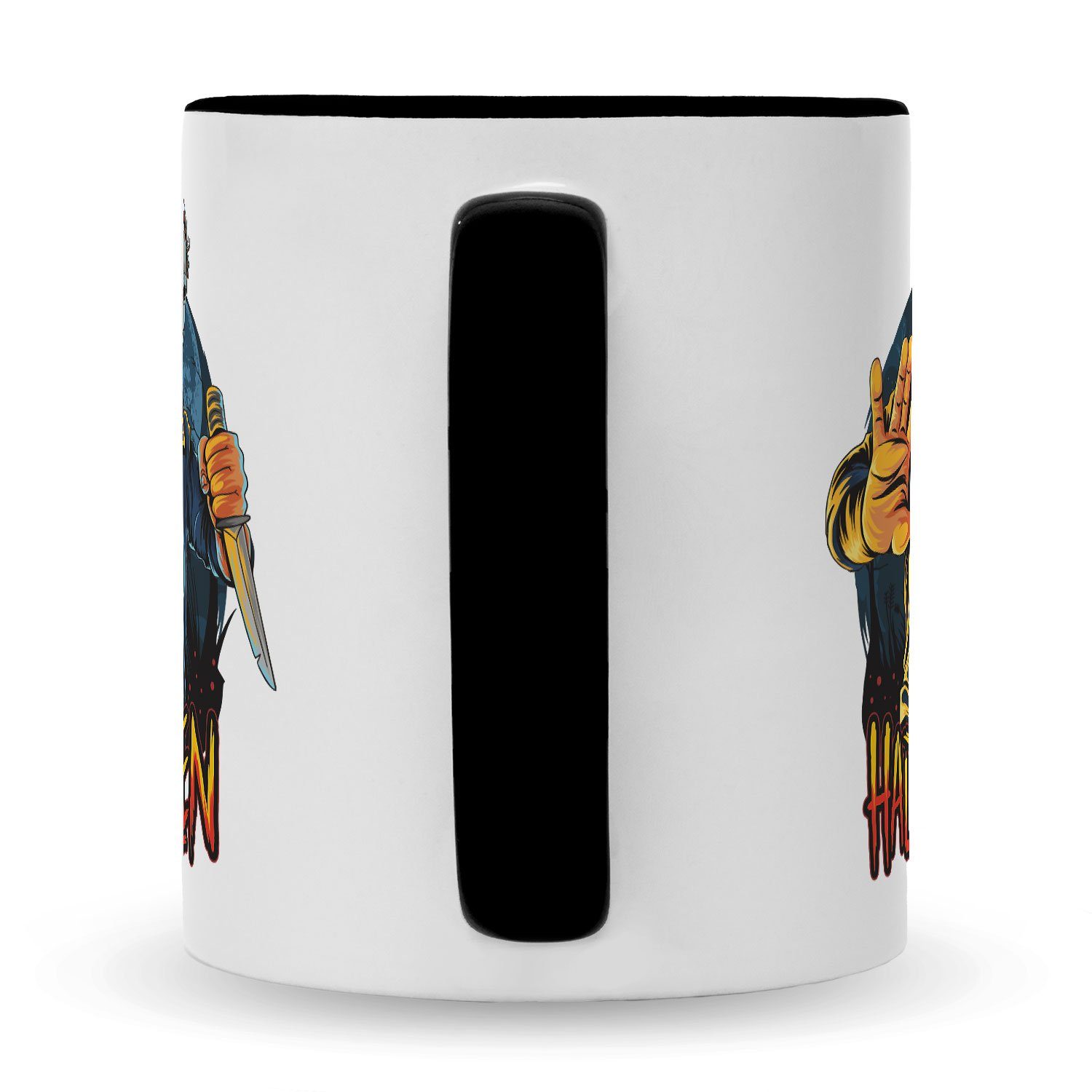 Geschenk im Motiv für Ihn Weiß - Slasher Schwarz mit Sie GRAVURZEILE Design Tasse - &