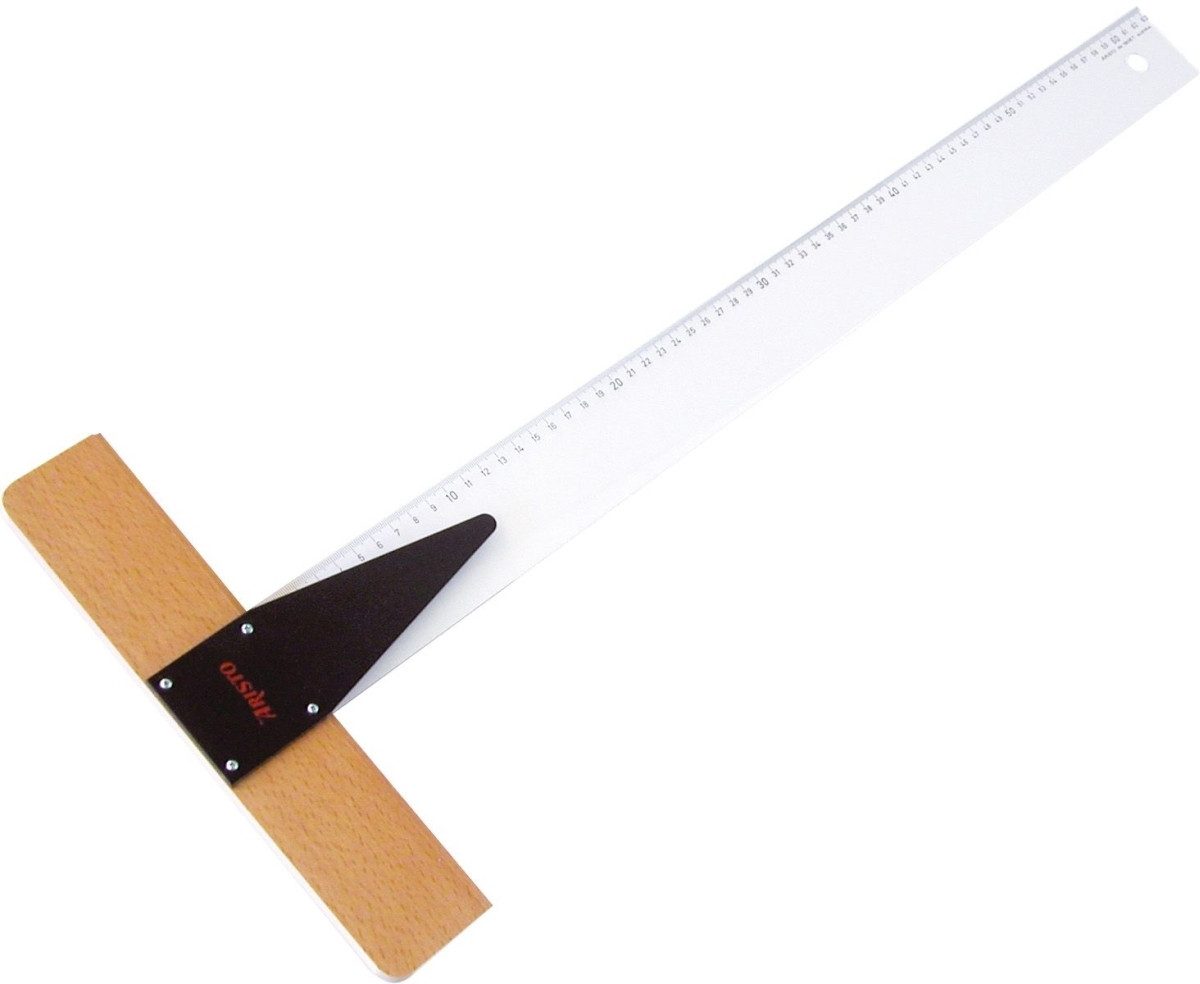 ARISTO Lineal Reißschiene 600mm Acryl Buche mit Teilung