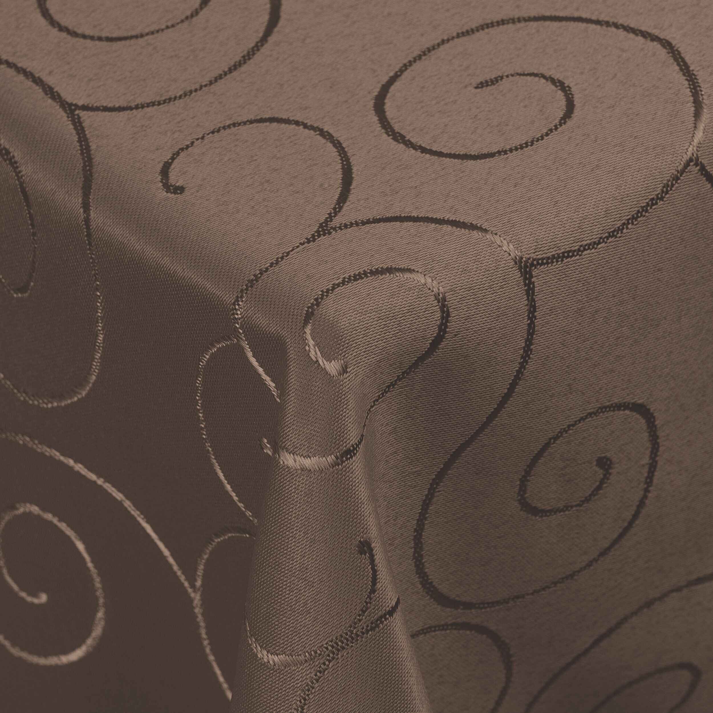 DecoHomeTextil Heimtextilmanufaktur Tischdecke Kringel Circle Tafeldecke Ornamente Damast Tischdecke