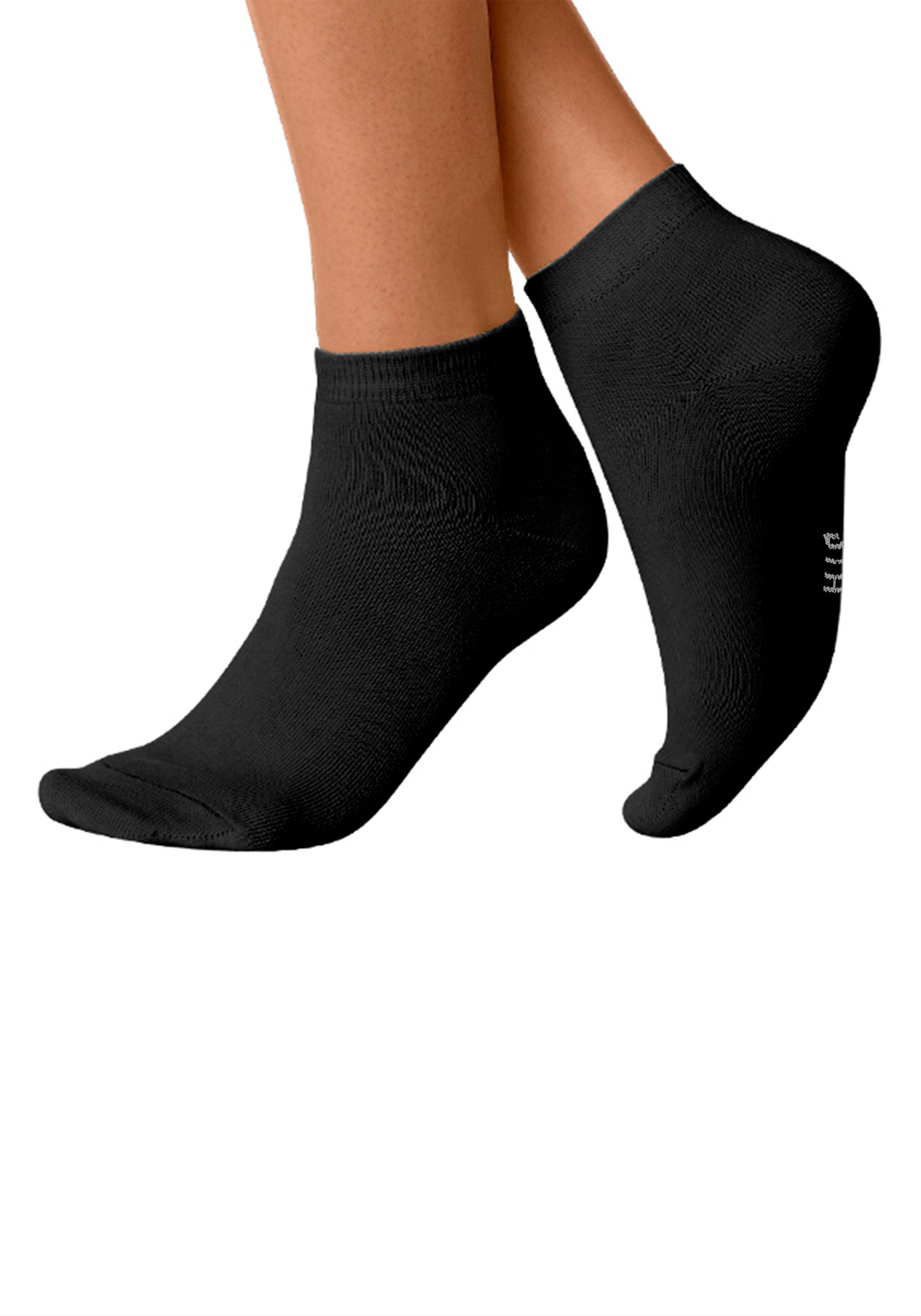 H.I.S Kurzsocken Damen Sport Basic Socken, Laufsocken ohne Frottee (Packung, 10-Paar, Großpackung) mit verstärkter Ferse und Spitze