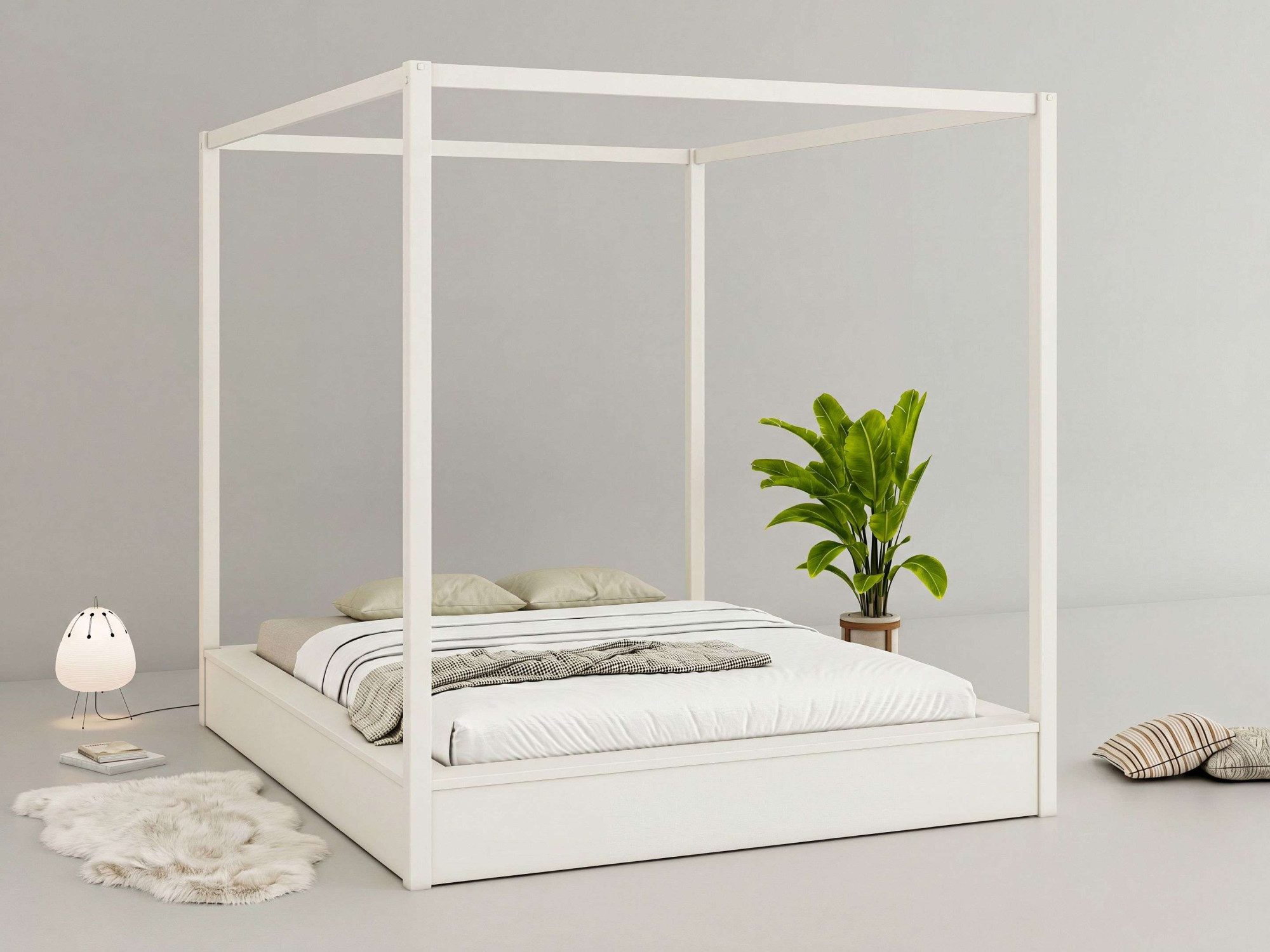 OTTO home Himmelbett Usella, Bett, Bettgestell, hohe Belastbarkeit bis 180 kg (B/T/H: 189/229,1/200 cm), aus massiver Kiefer in Kombination mit MDF, inklusive Lattenrost