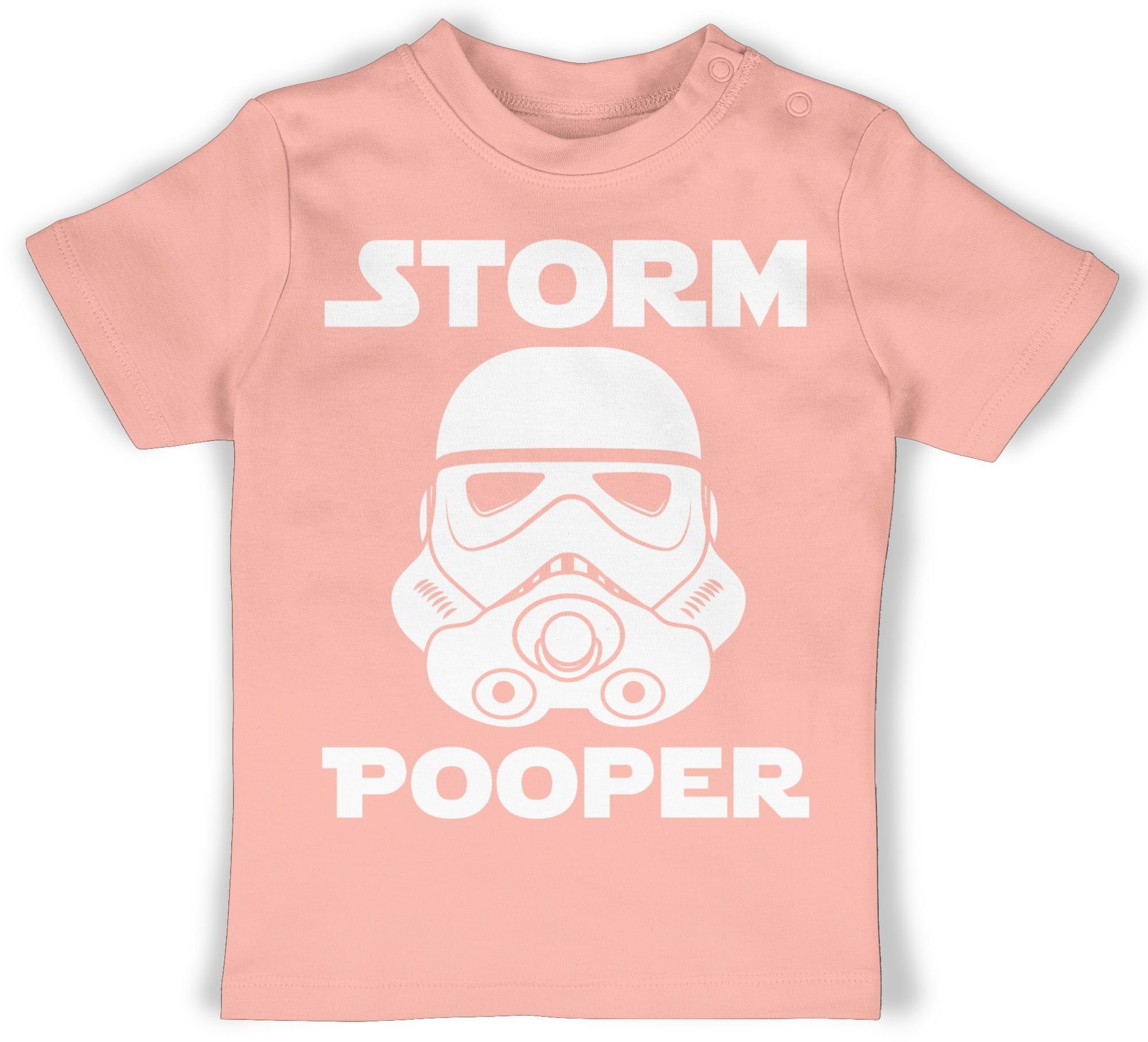 Shirtracer T-Shirt Storm Pooper - Stormpooper Sprüche Baby 2 Babyrosa