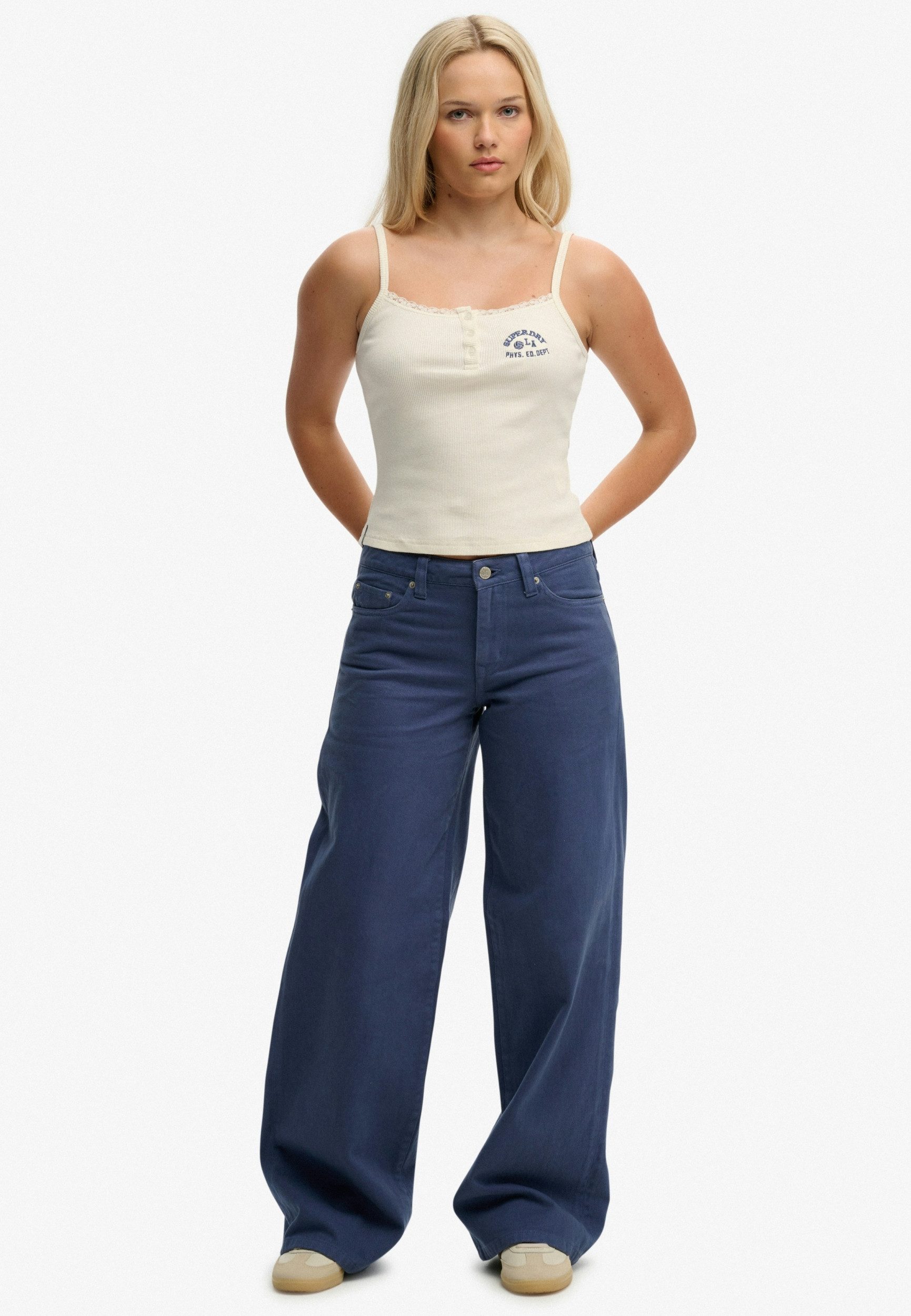 Superdry Chinos MID RISE BAGGY PANT Mariner Navy