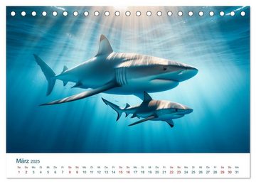 CALVENDO Wandkalender Weiße Haie (Tischkalender 2025 DIN A5 quer), CALVENDO Monatskalender
