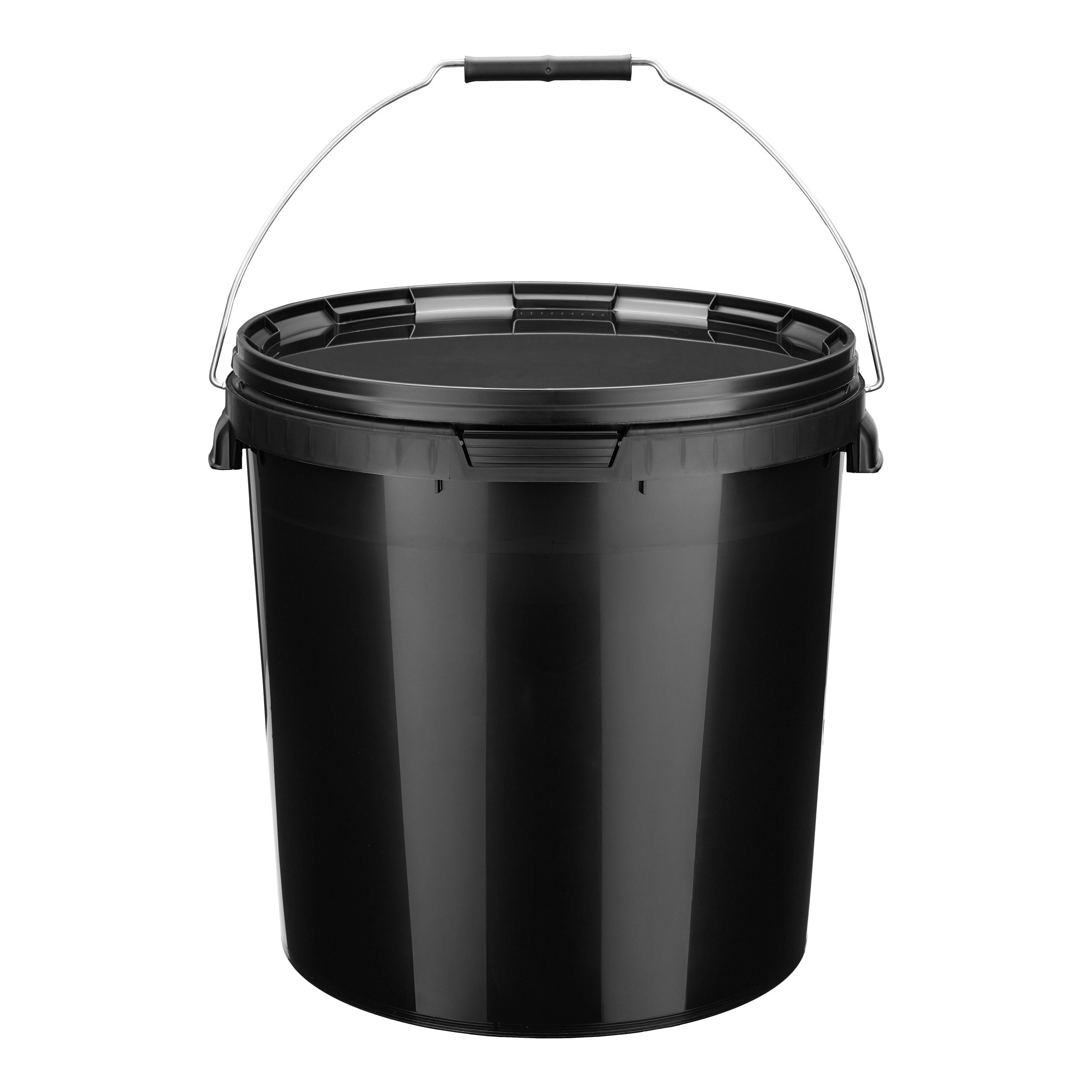 Garronda Putzeimer Eimer mit Deckel 20 L für Lebensmittel und Chemikalien GD-0116, (1-tlg), Schwarz