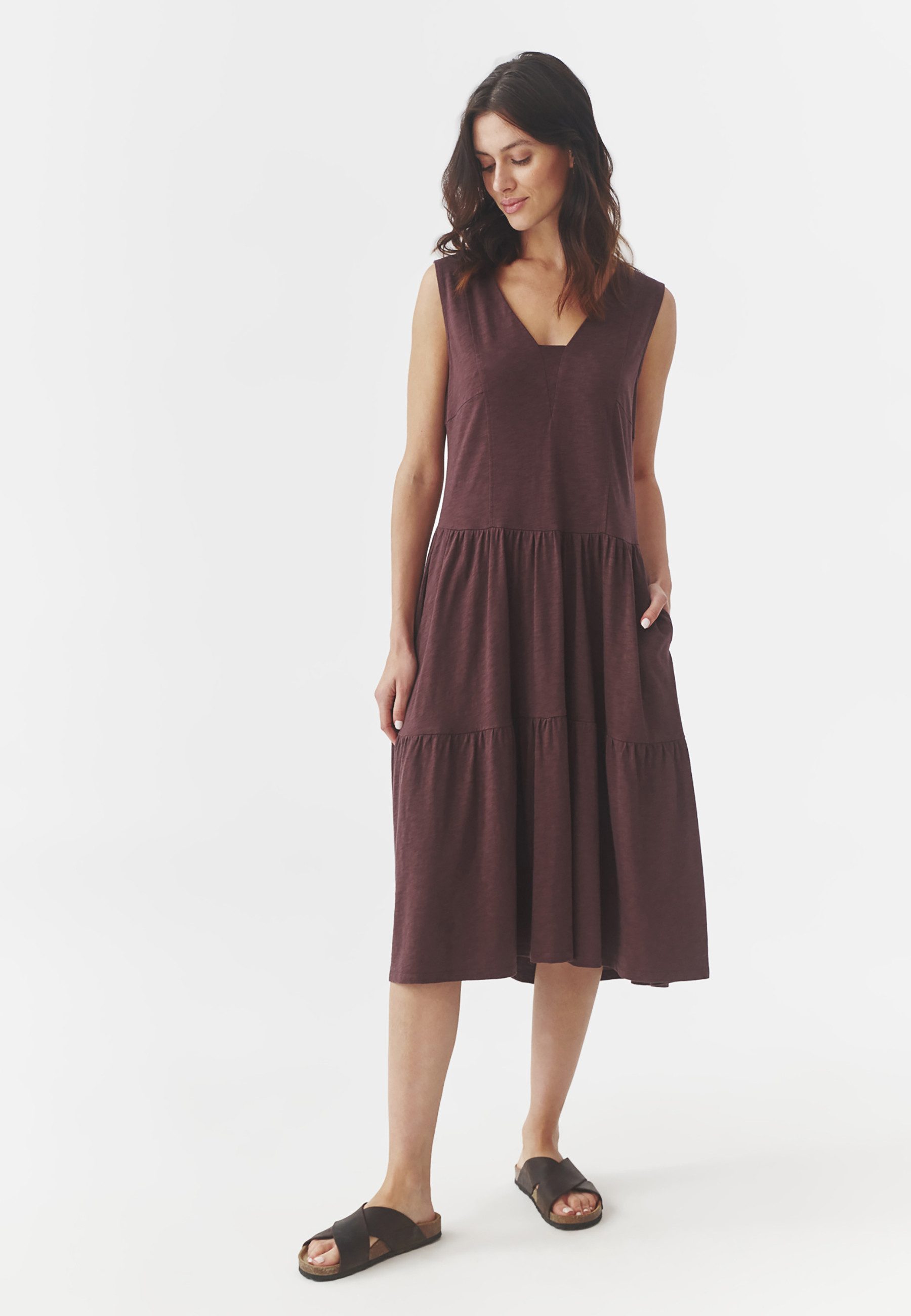 TATUUM Jerseykleid Damen-Midikleid Mit Rüsche - Susana