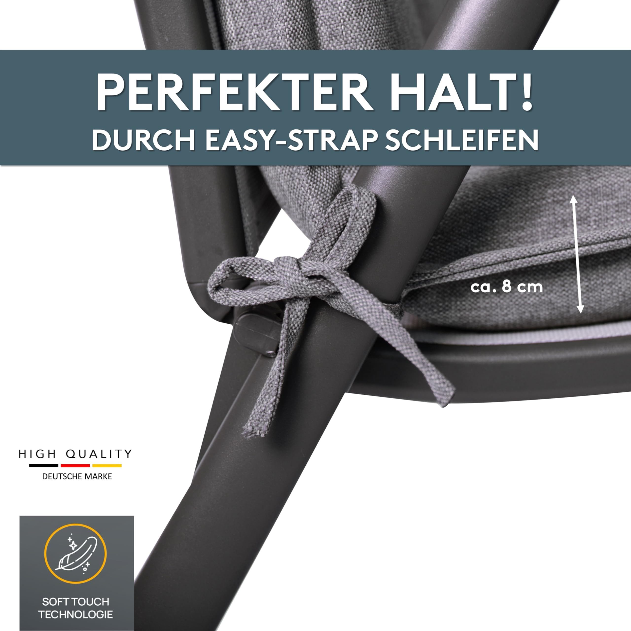 LILENO HOME Hochlehnerauflage Gartenstuhl Auflage, bequeme Sitzauflage für Gartenmöbel, Stuhlkissen, (1 St., 1er Set), Polsterauflage Grau Y, Sitzpolster für Kl – Bild 5 von 5