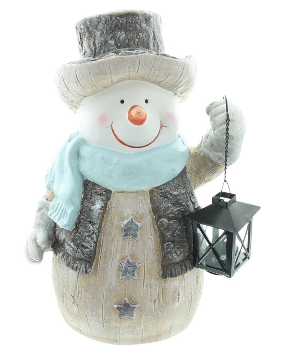 Home-trends24.de Weihnachtsfigur Schneemann Deko Figur Winter Weihnachten Laterne Teelichthalter