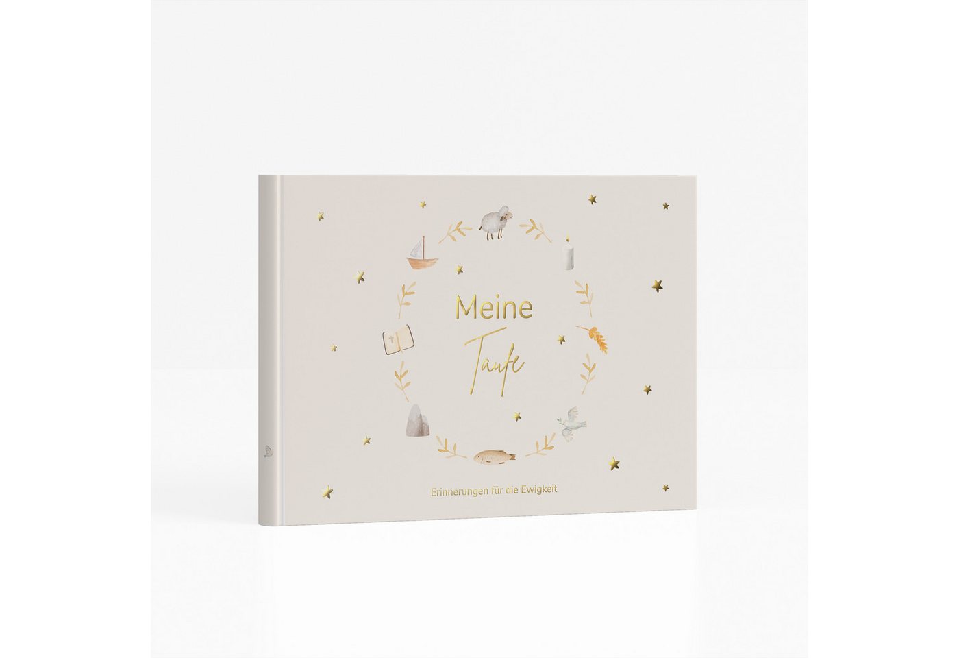 MeinBaby123® Tagebuch Taufbuch vergoldet, Meine Taufe, Taufalbum Erinnerungsalbum, Geschenk zur Taufe, Gästebuch Taufe, Fotobuch Taufe