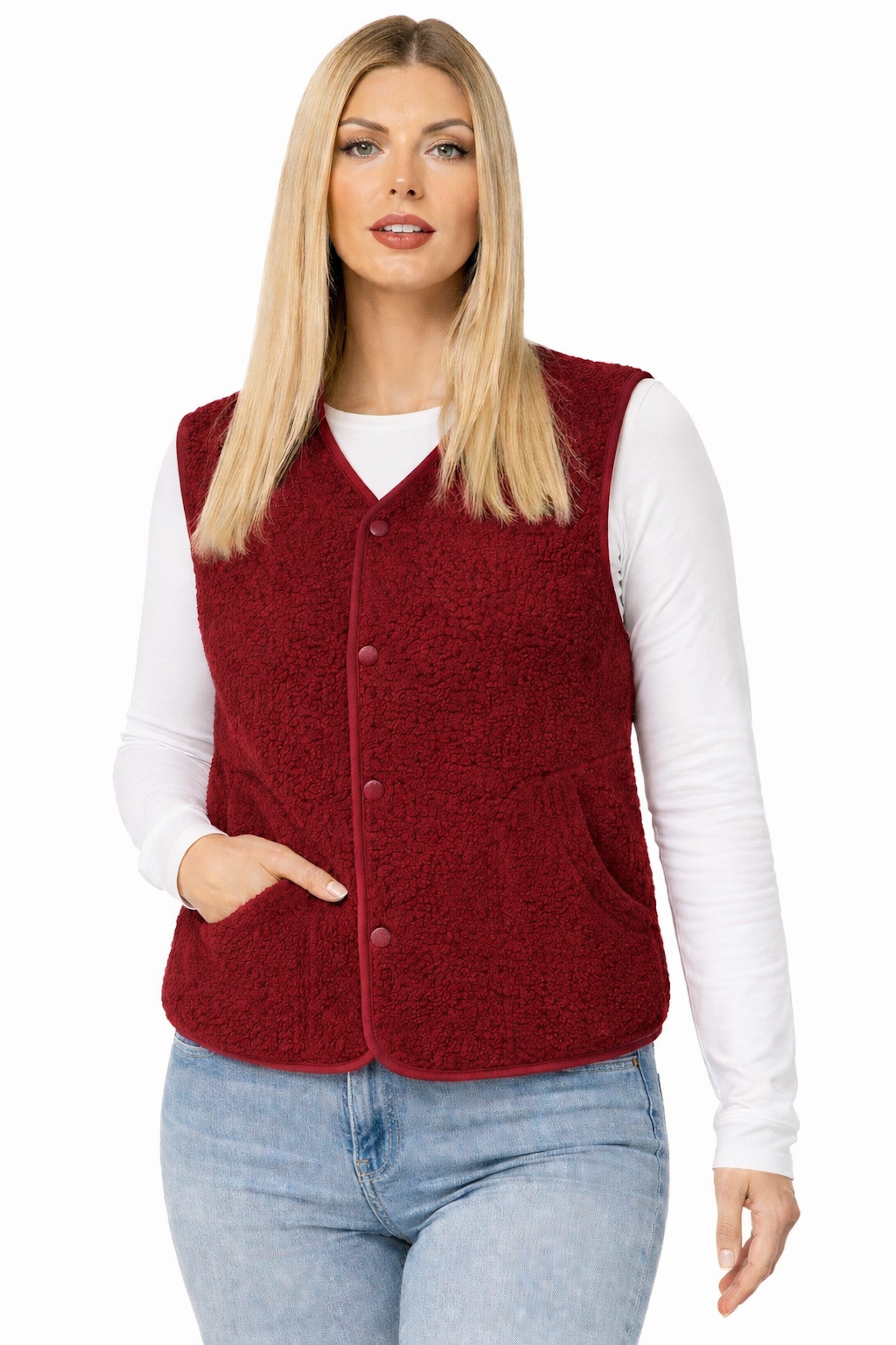 Worldclassca Fellimitatweste Worldclassca Teddy Weste Warm Kuschelig Kurz Herbst Winter Ärmellos Neue Kollektion - Stilvolle und gemütliche Mode für Damen