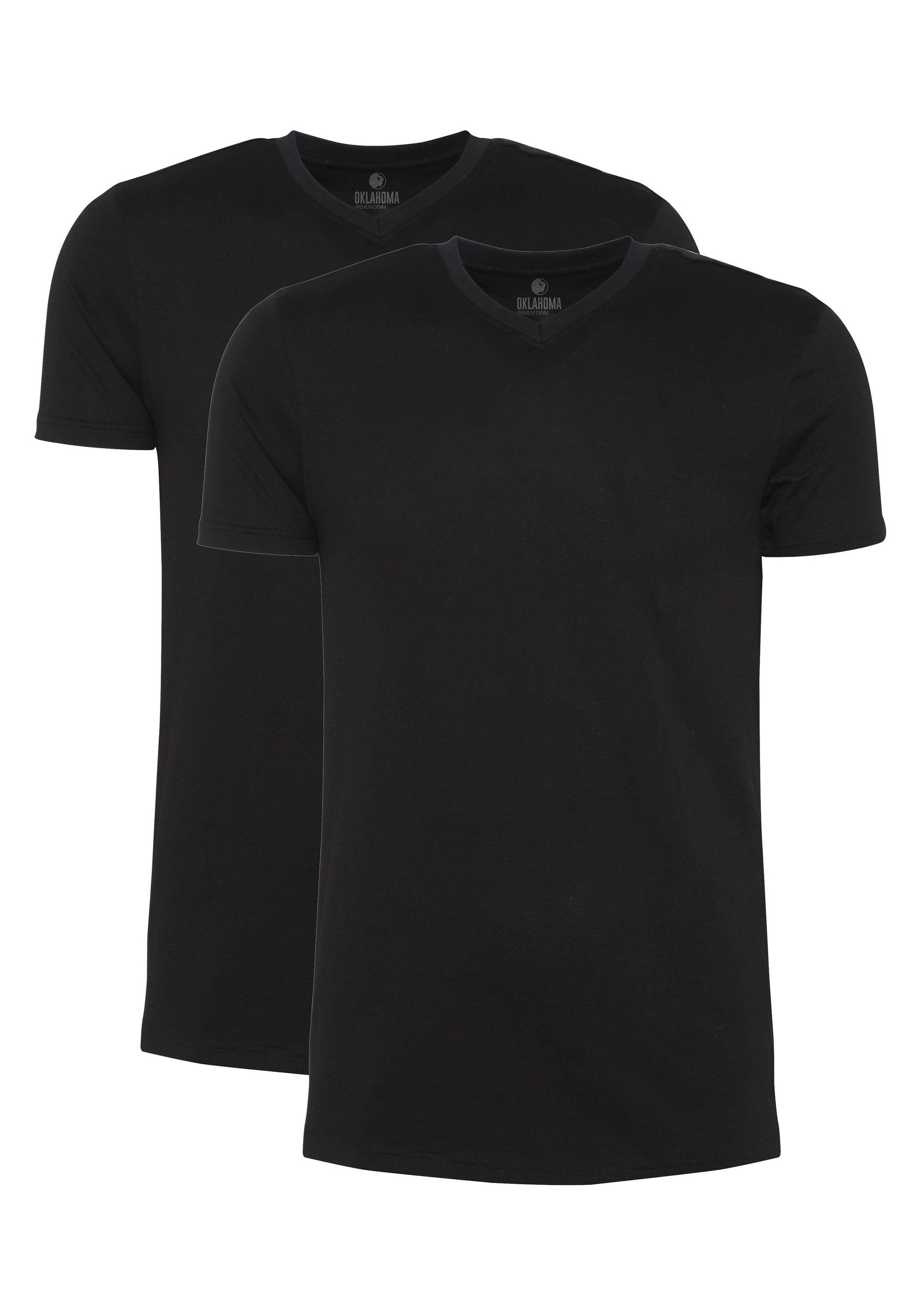 OKLAHOMA PREMIUM DENIM T-Shirt Doppelpack unifarben Deep Black