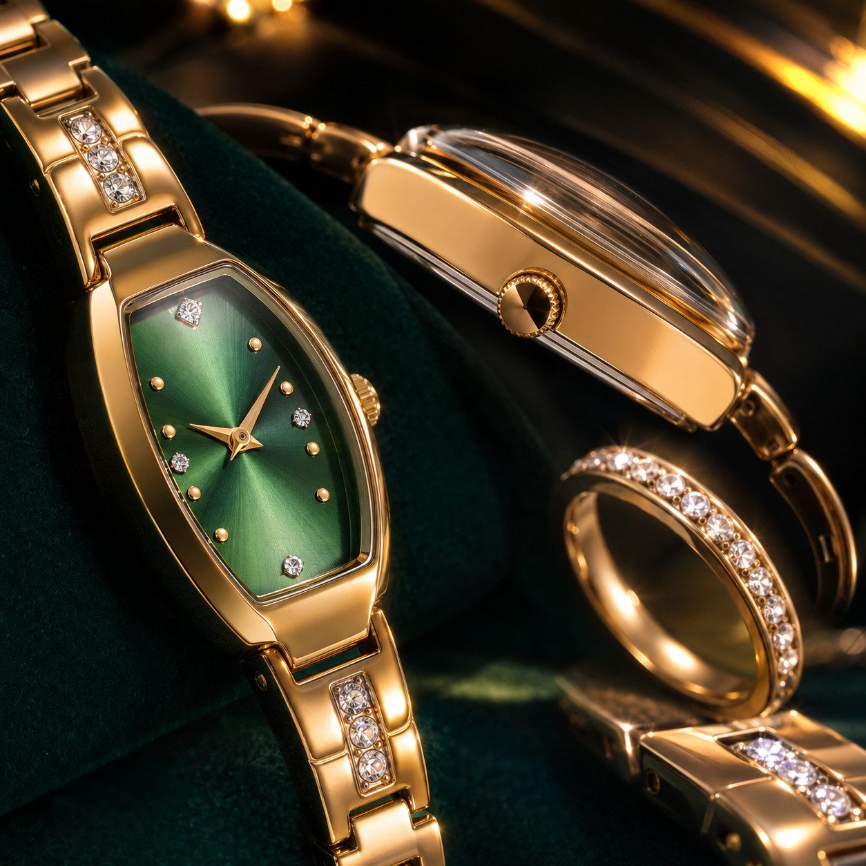 Luckice Quarzuhr Premium Damen Schmuckset mit Quarz-Armbanduhr & klassisches Armband, (22mm Edelstahl-Zifferblatt mit Zirkonia-Steinen, Exklusives Geschenkset f – Bild 5 von 5