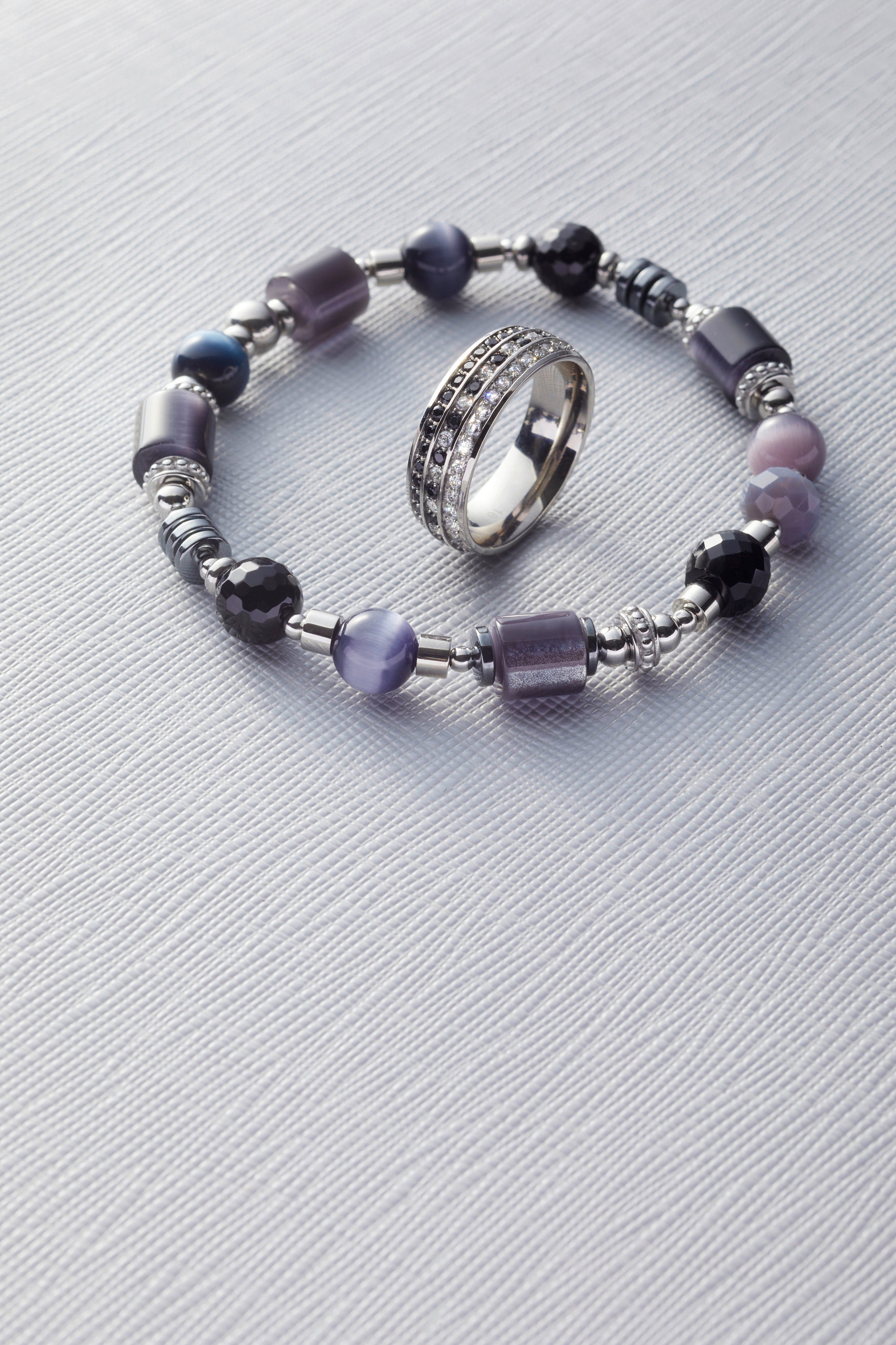 LEONARDO Armband Casoria, mit Glasstein, Hämatit - mit Cat´s Eye