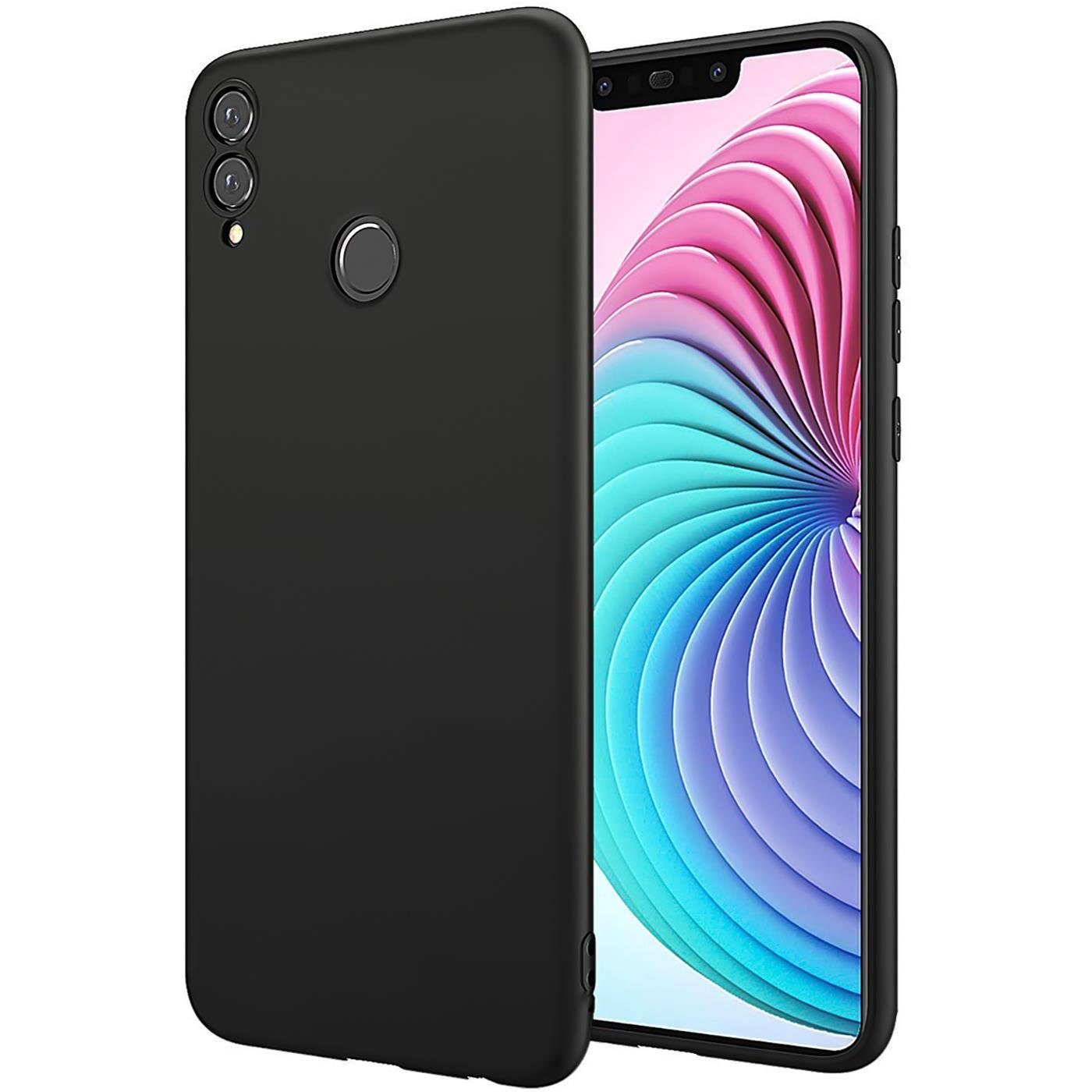 CoolGadget Handyhülle Black Series Handy Hülle für Honor 8X 6,5 Zoll, Edle Silikon Schlicht Robust Schutzhülle für Honor 8X Hülle