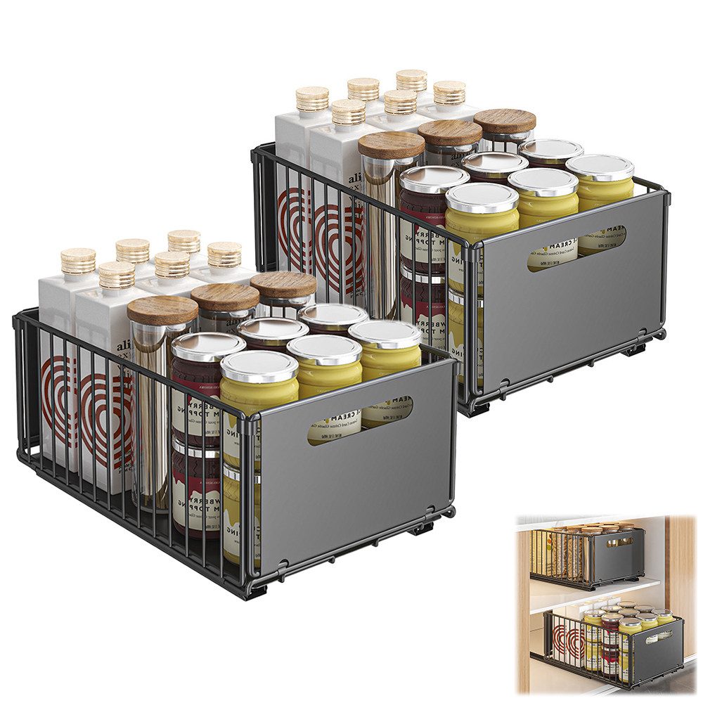 NUODWELL Schubkasteneinsatz 2 Stück Teleskopschublade, Ausziehbarer Schrank günstig online kaufen