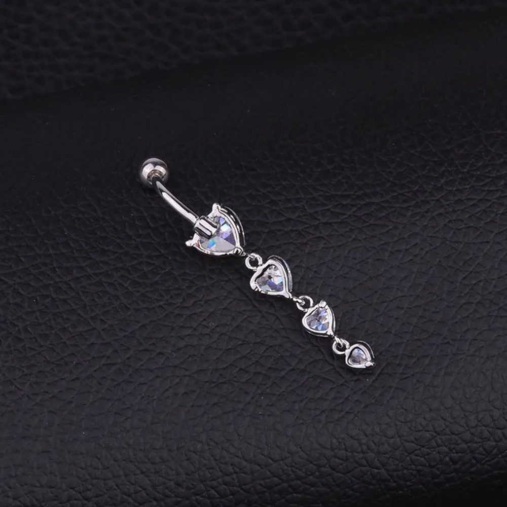 Eyecatcher Bauchnabelpiercing Bauchnabel Piercing mit Edelsteinherzen günstig online kaufen
