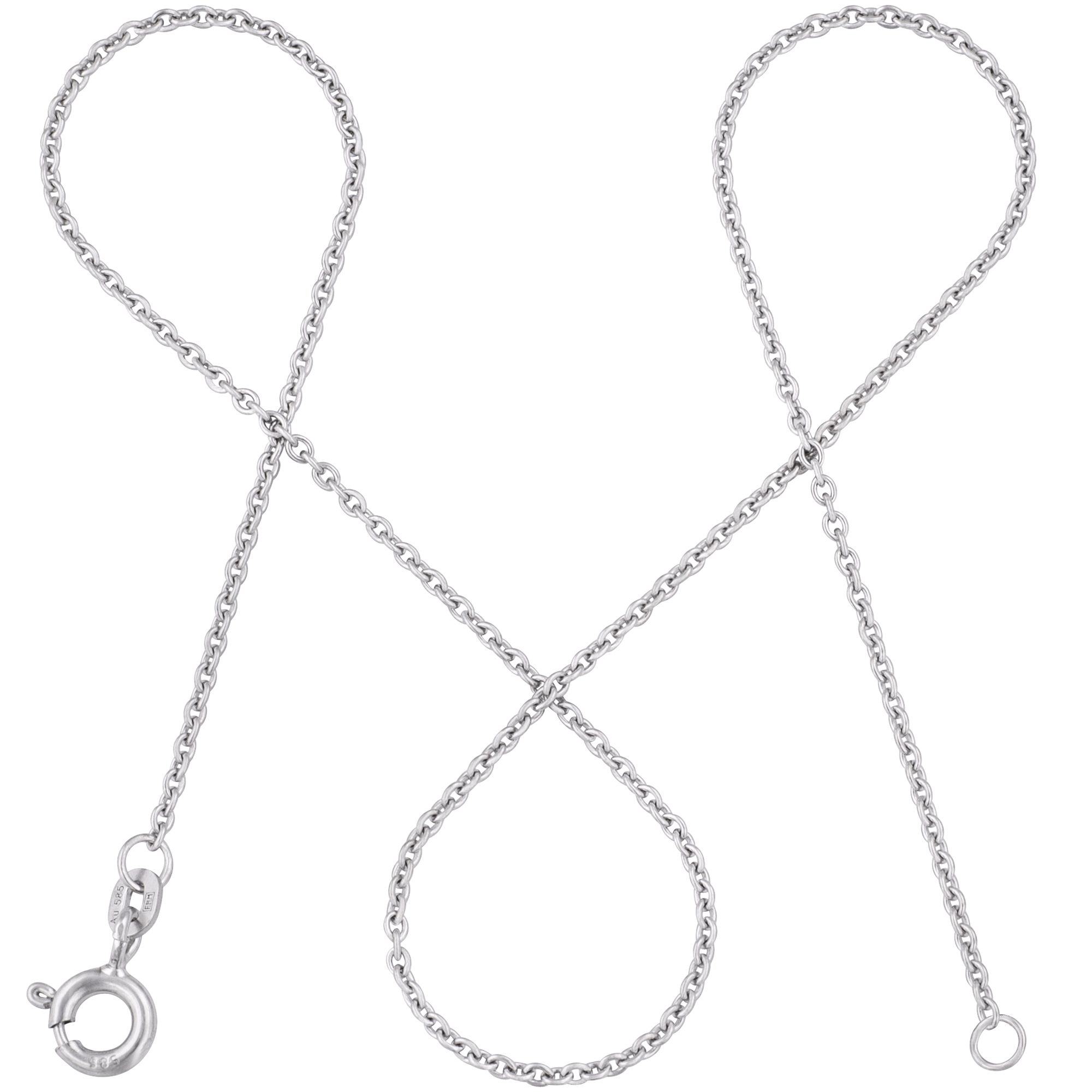 Bild von modabilé Goldkette Ankerkette DELICATE Rund 1,5mm 585 Weißgold, Halskette Damen, Damenkette dezent, Kette, Made in Germany