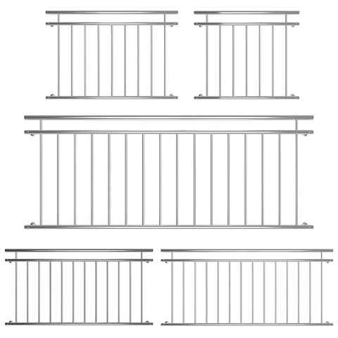 Mucola Brüstungsgeländer Balkongeländer Fenster Geländer Edelstahl Silber V2A Handlauf, 100 cm Länge, 90 cm Höhe, Stück, Premium-Geländer, V2A Edelstahl