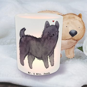 Mr. & Mrs. Panda Windlicht Schipperke Moment - Transparent - Geschenk, Schenken, Windlicht Kerze (1 St), Hochwertiges Material